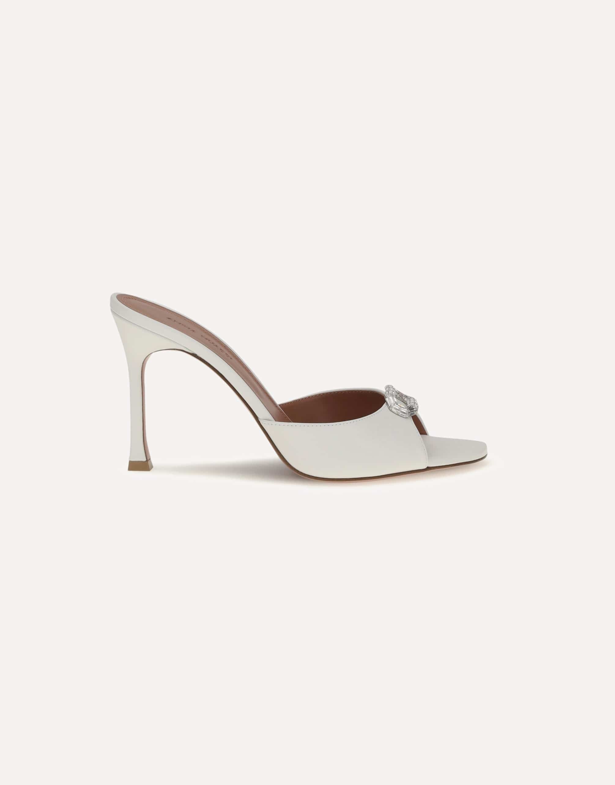Amina Muaddi Camelia Leather Mule Sandals