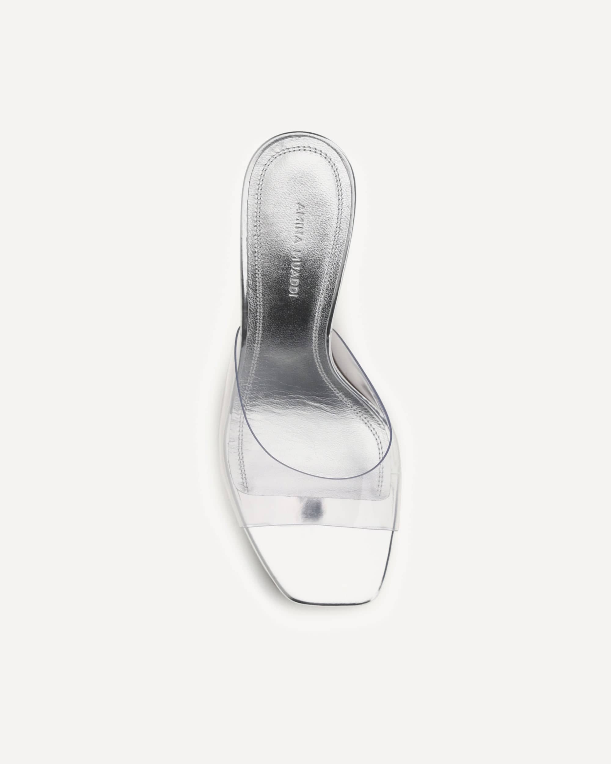 Amina Muaddi Lupita Glass Sandals