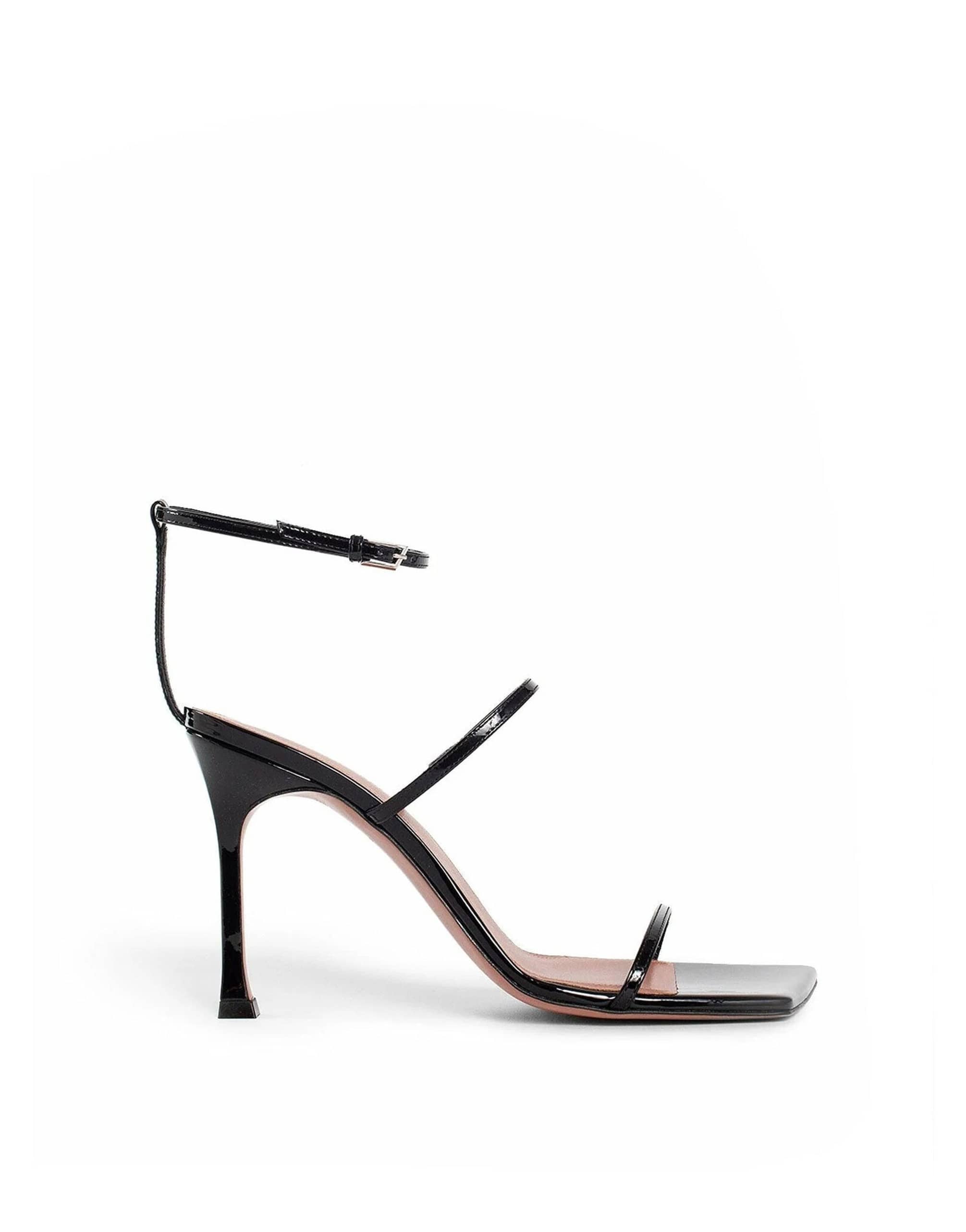 Amina Muaddi Maya Square Toe Patent Sandals