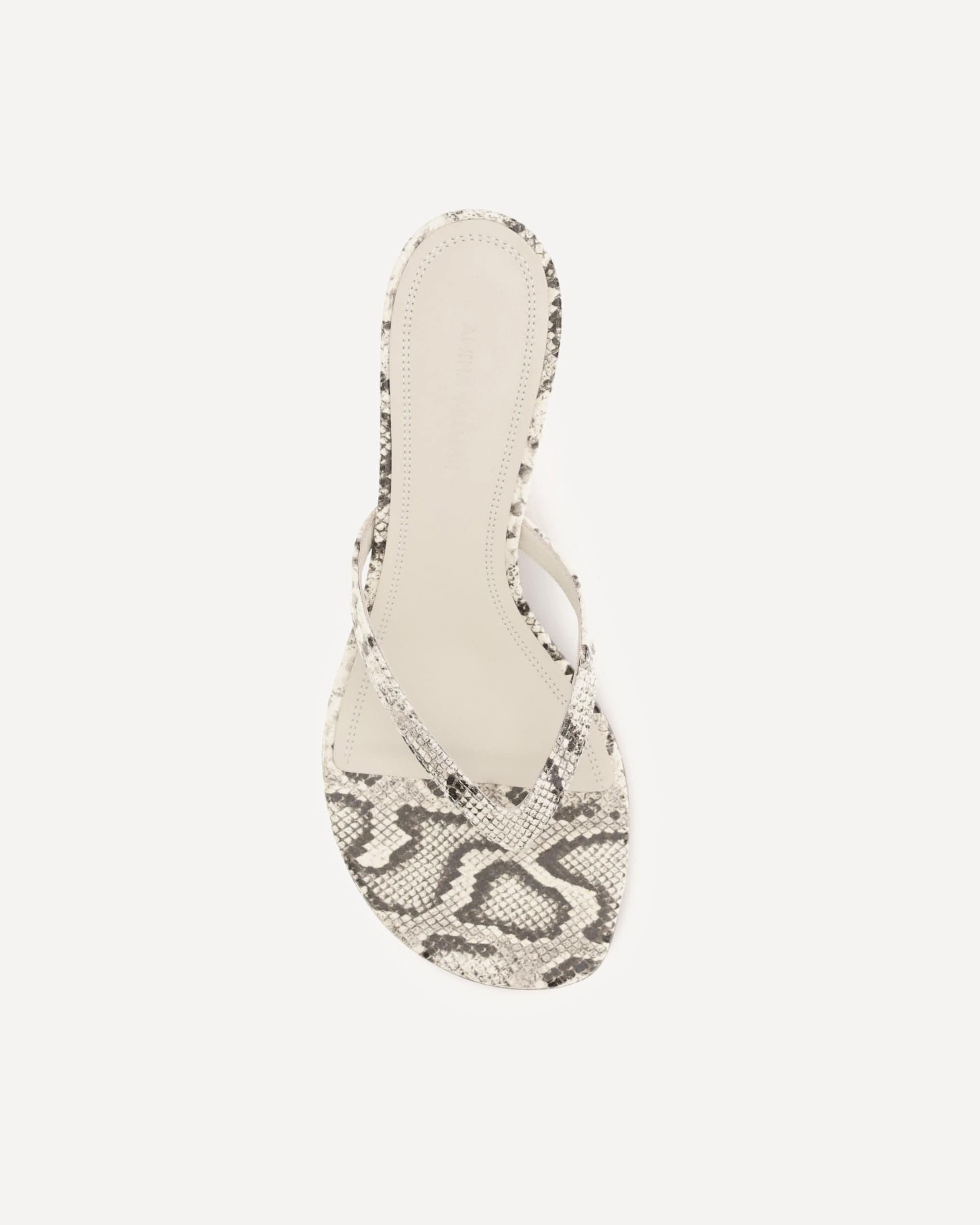 Amina Muaddi Amina Muaddi Snake-Print Juliette Thong Sandals
