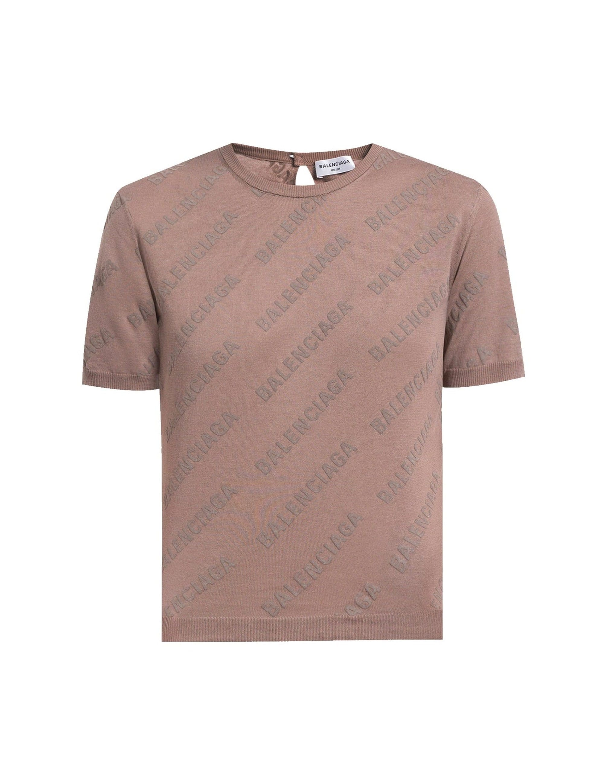 Balenciaga All-Over Logo Knitted Top