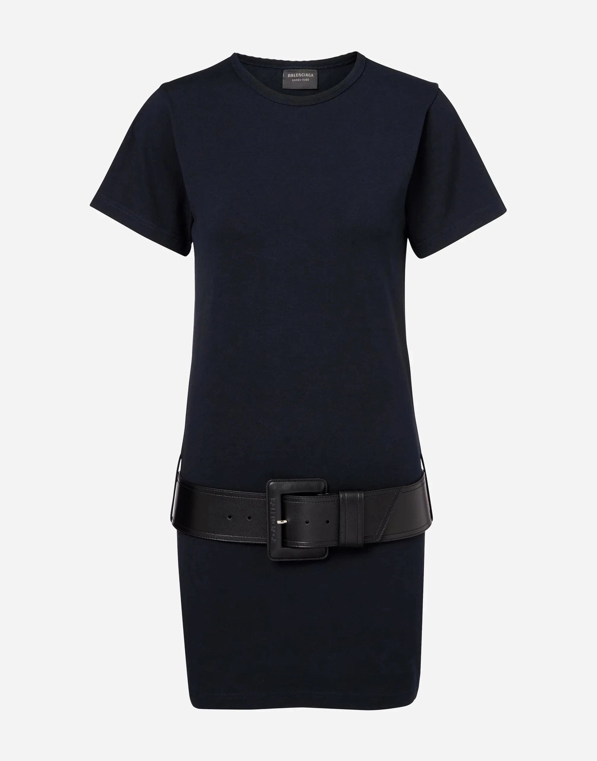 Balenciaga Belted Cotton-Blend Jersey Mini Dress