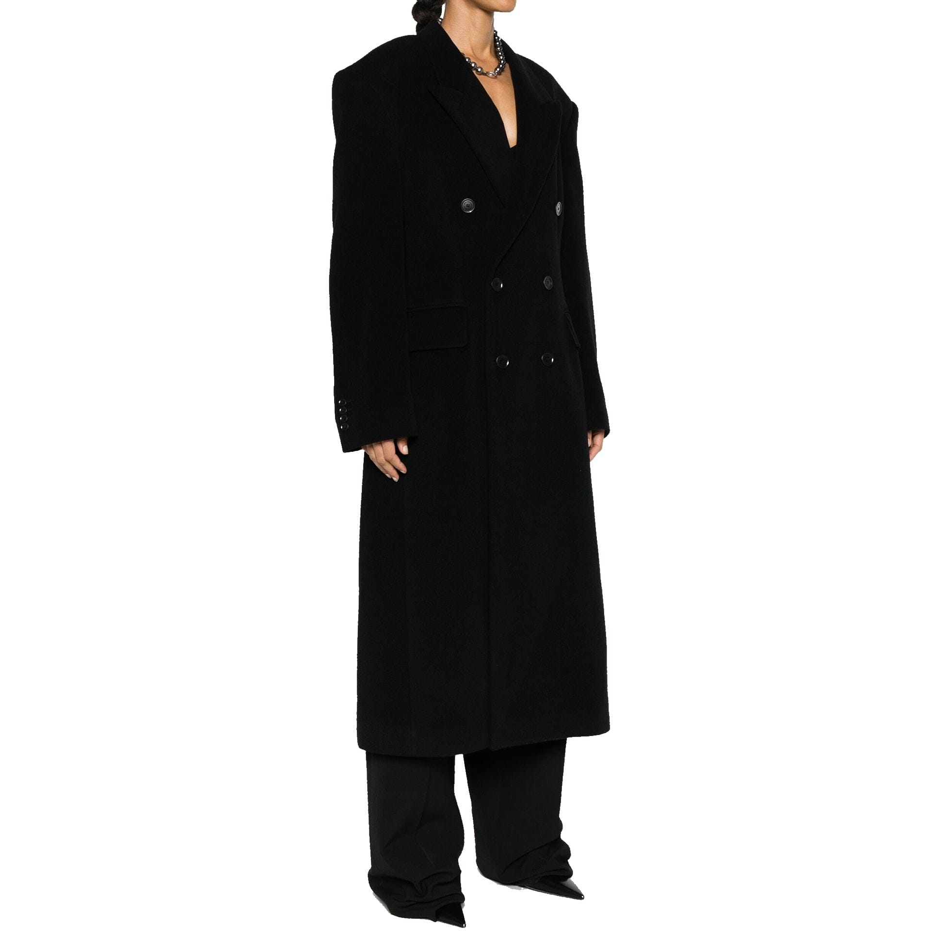 Balenciaga Cashmere And Wool Cinched Coat - alternate view