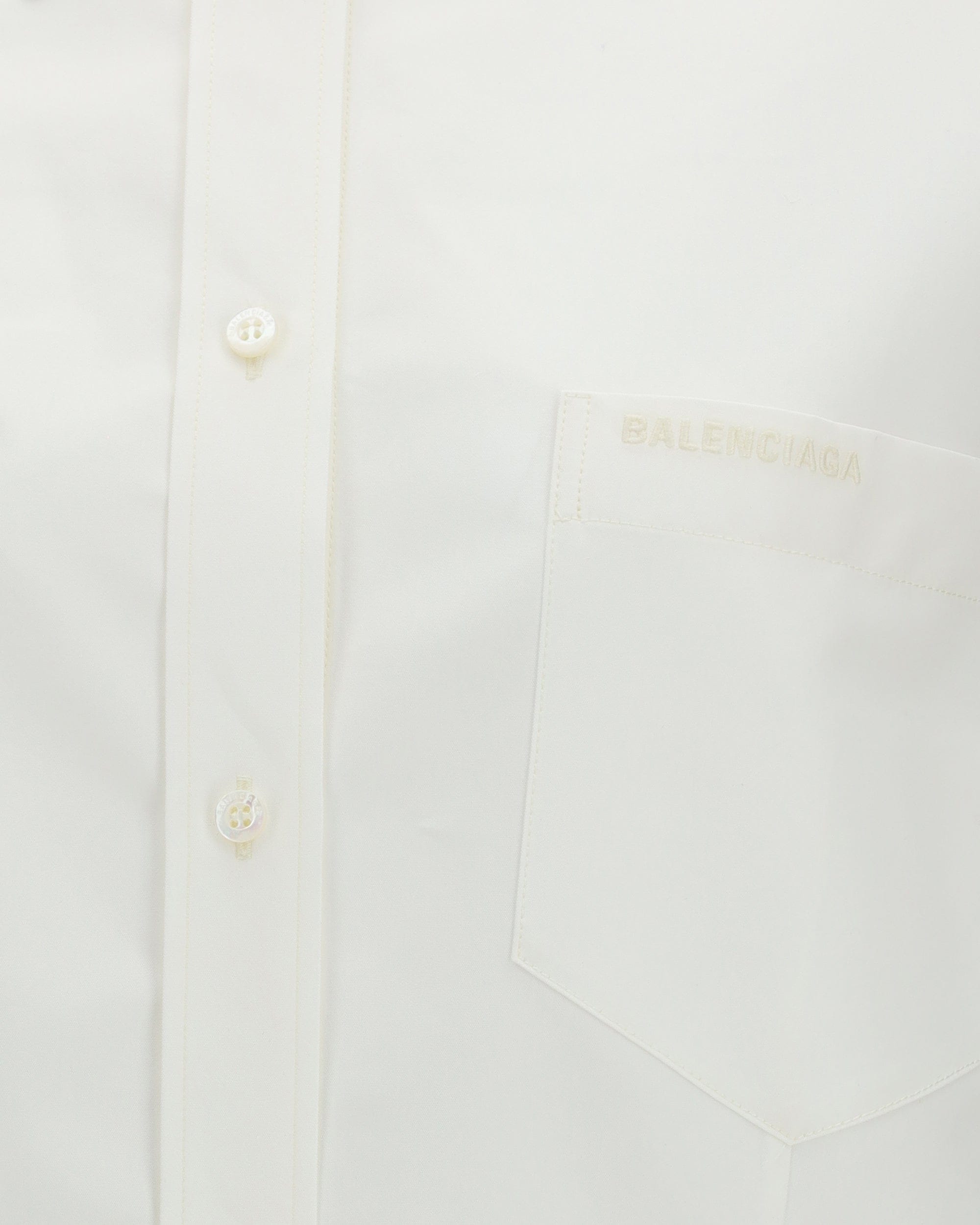 Balenciaga Classic Shirt In Silk Poplin And Cotton Organdy