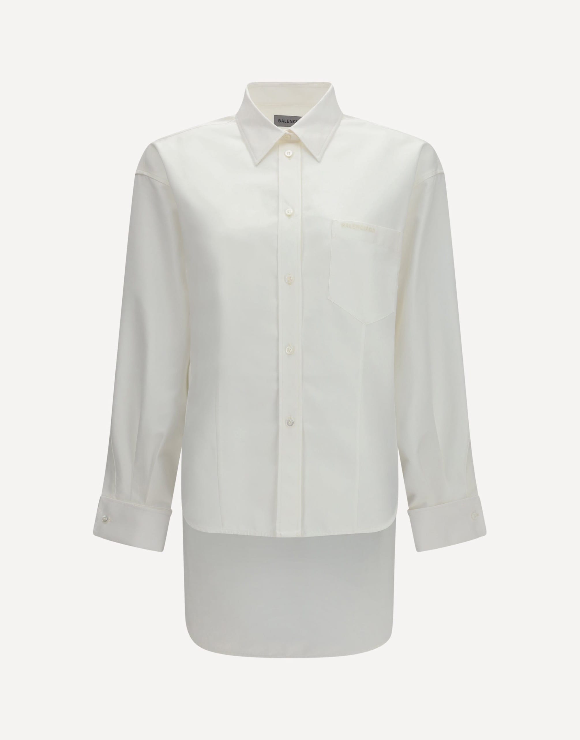 Balenciaga Classic Shirt In Silk Poplin And Cotton Organdy