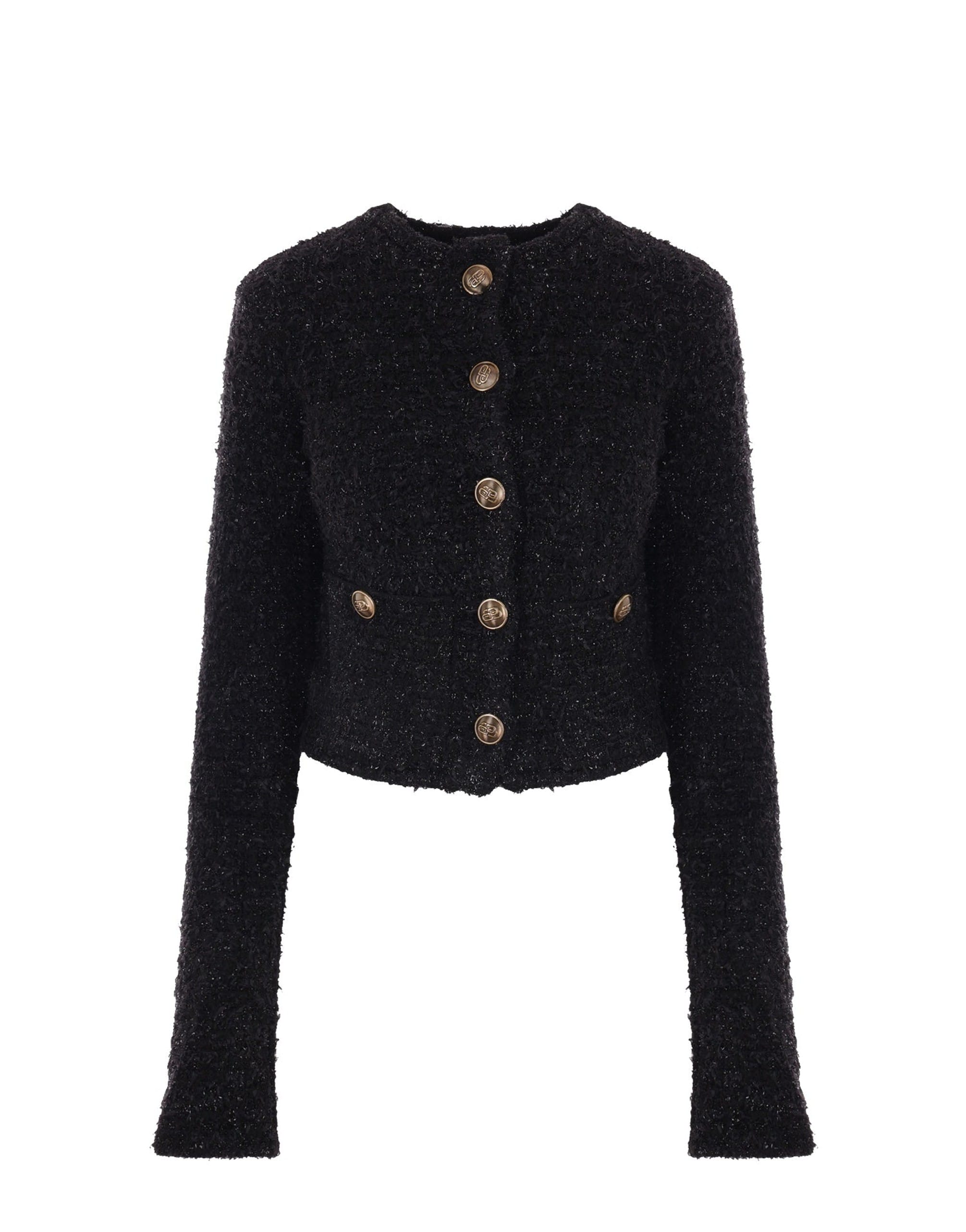 Balenciaga Crop Bouclé Cardigan