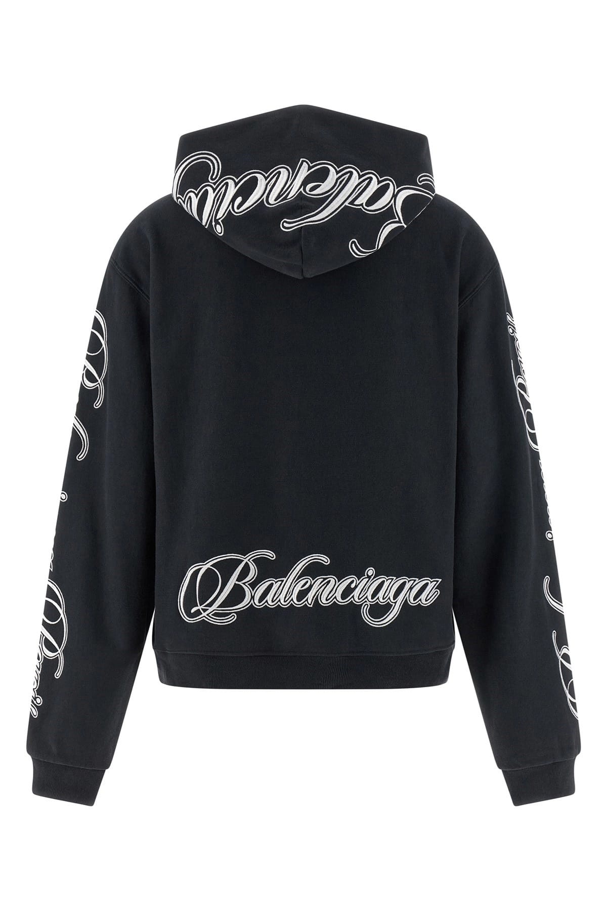 Sweat à capuche Balenciaga brodé en écriture cursive