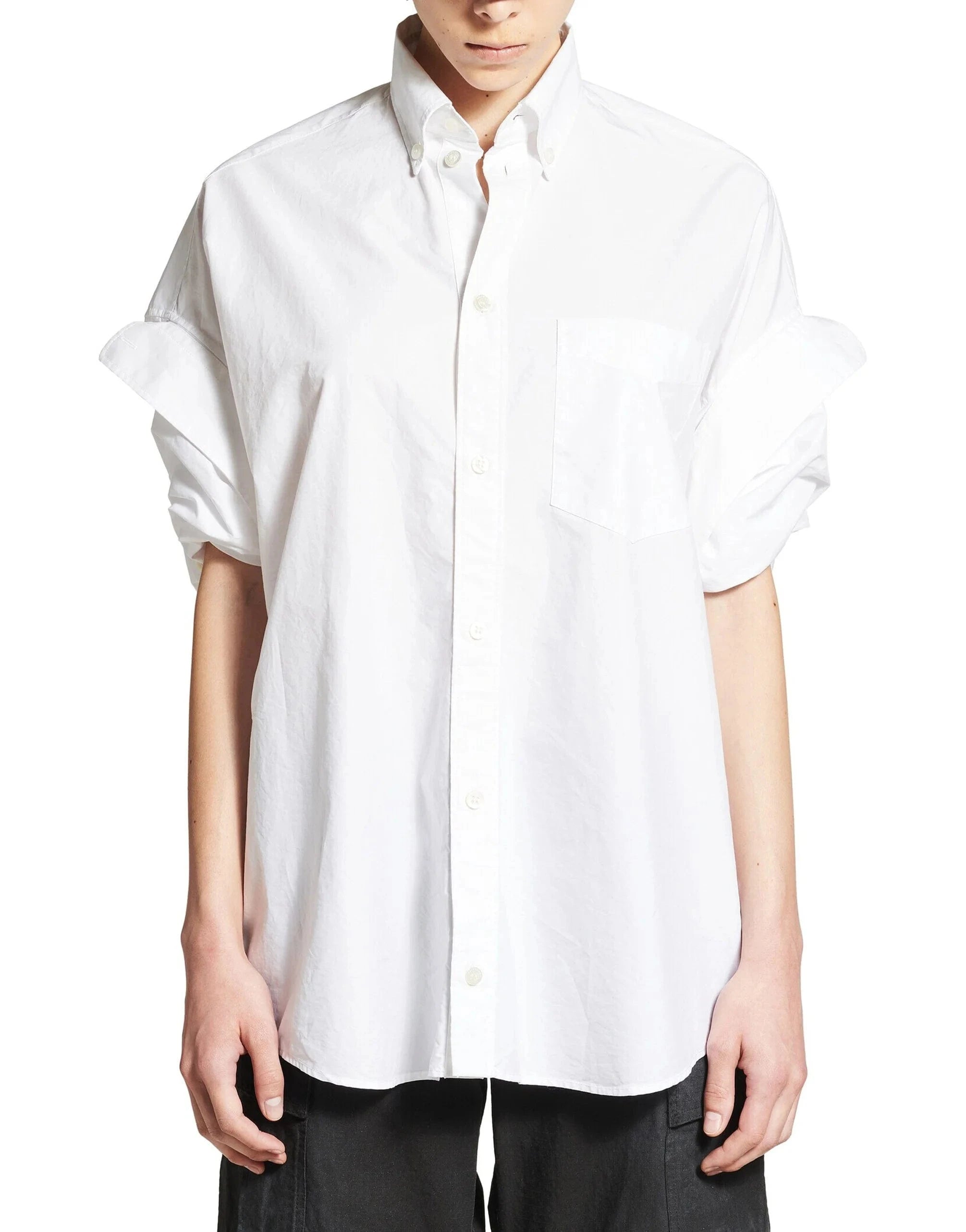 Balenciaga Oversized Tucked Sleeve Shirt