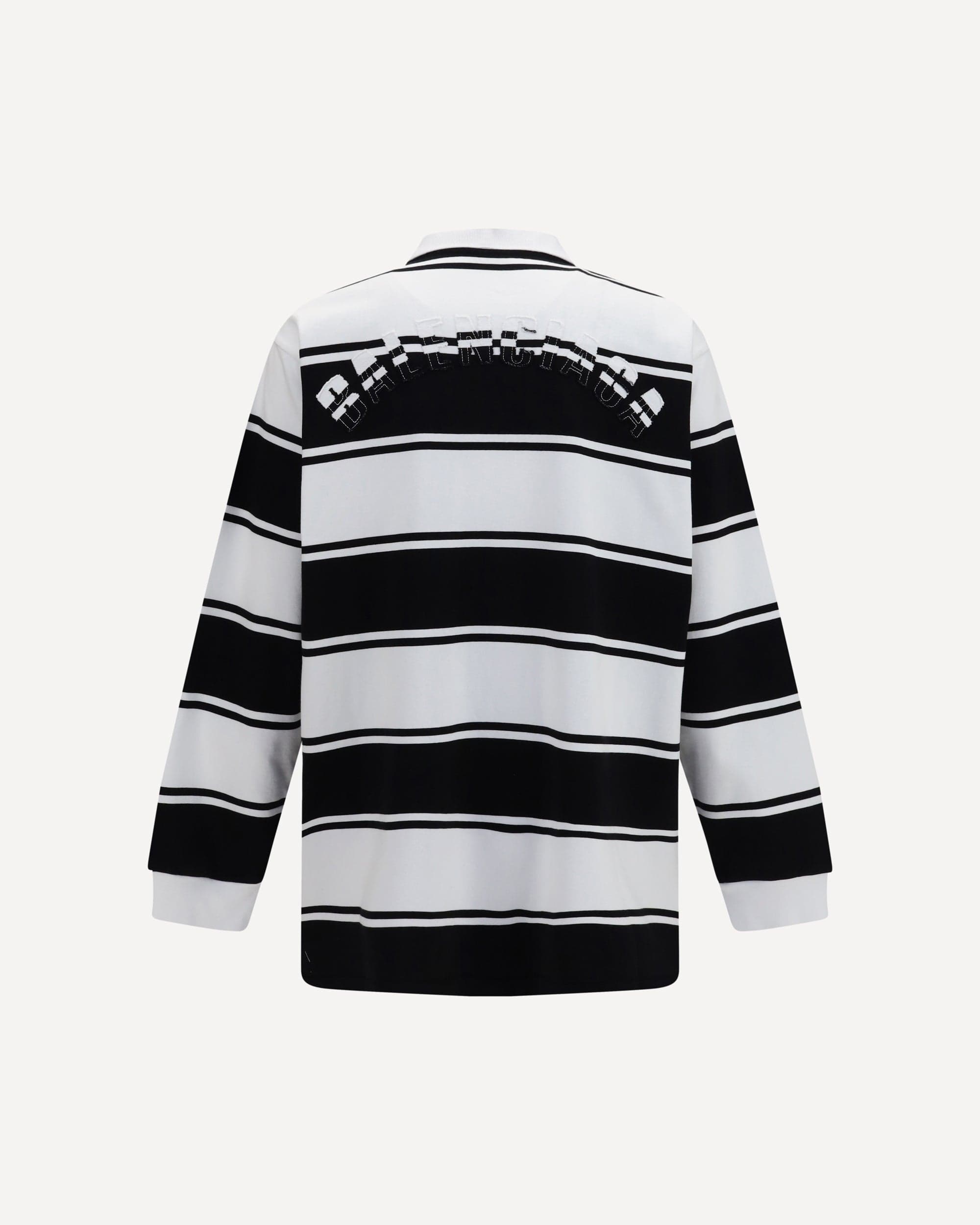 Balenciaga Striped Long-Sleeve Polo - alternate view