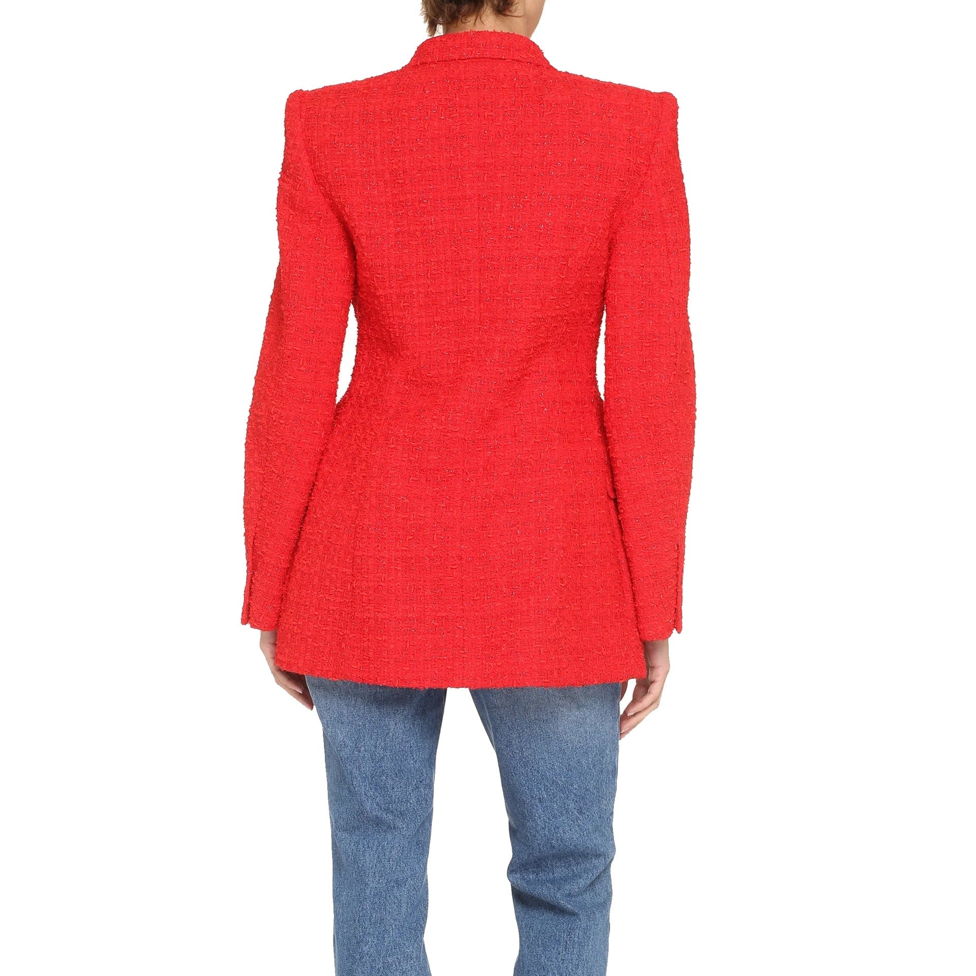 Balenciaga Tweed Double-Breasted Blazer Jacket