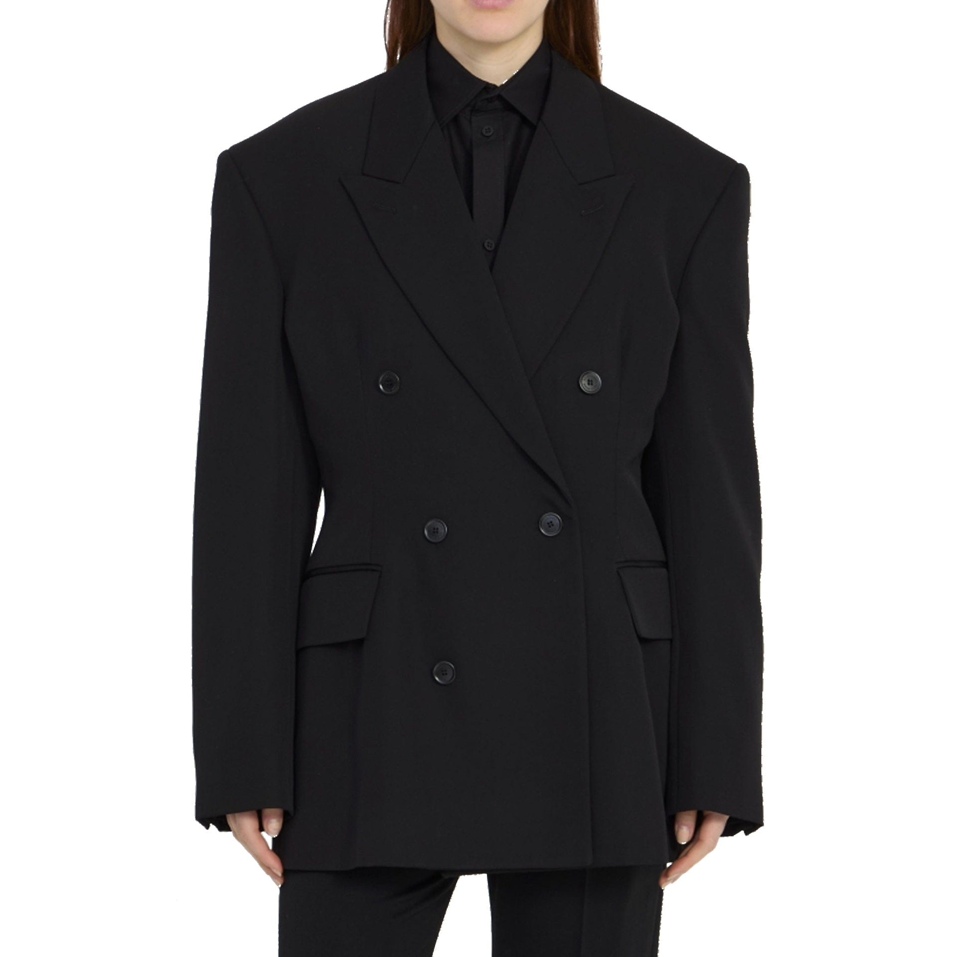 Balenciaga Wool Double-Breasted Blazer Jacket - alternate view