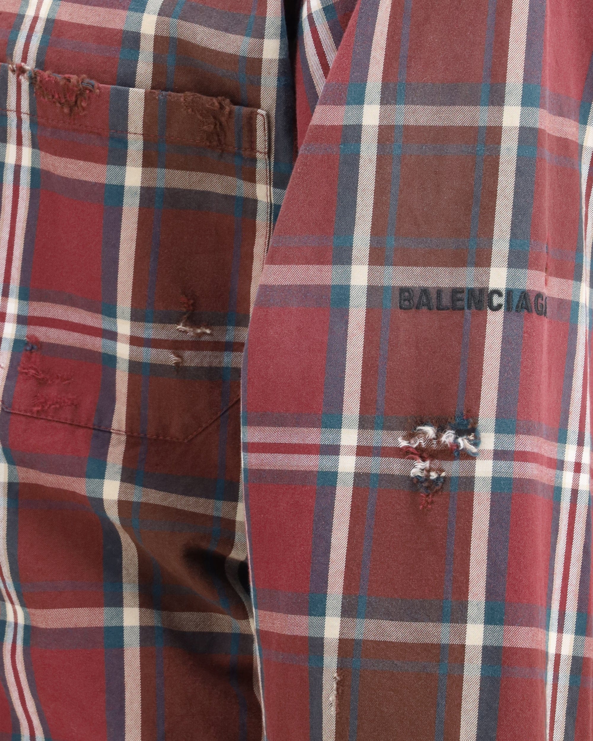 Balenciaga Zip Shirt In Cotton-Blend Flannel