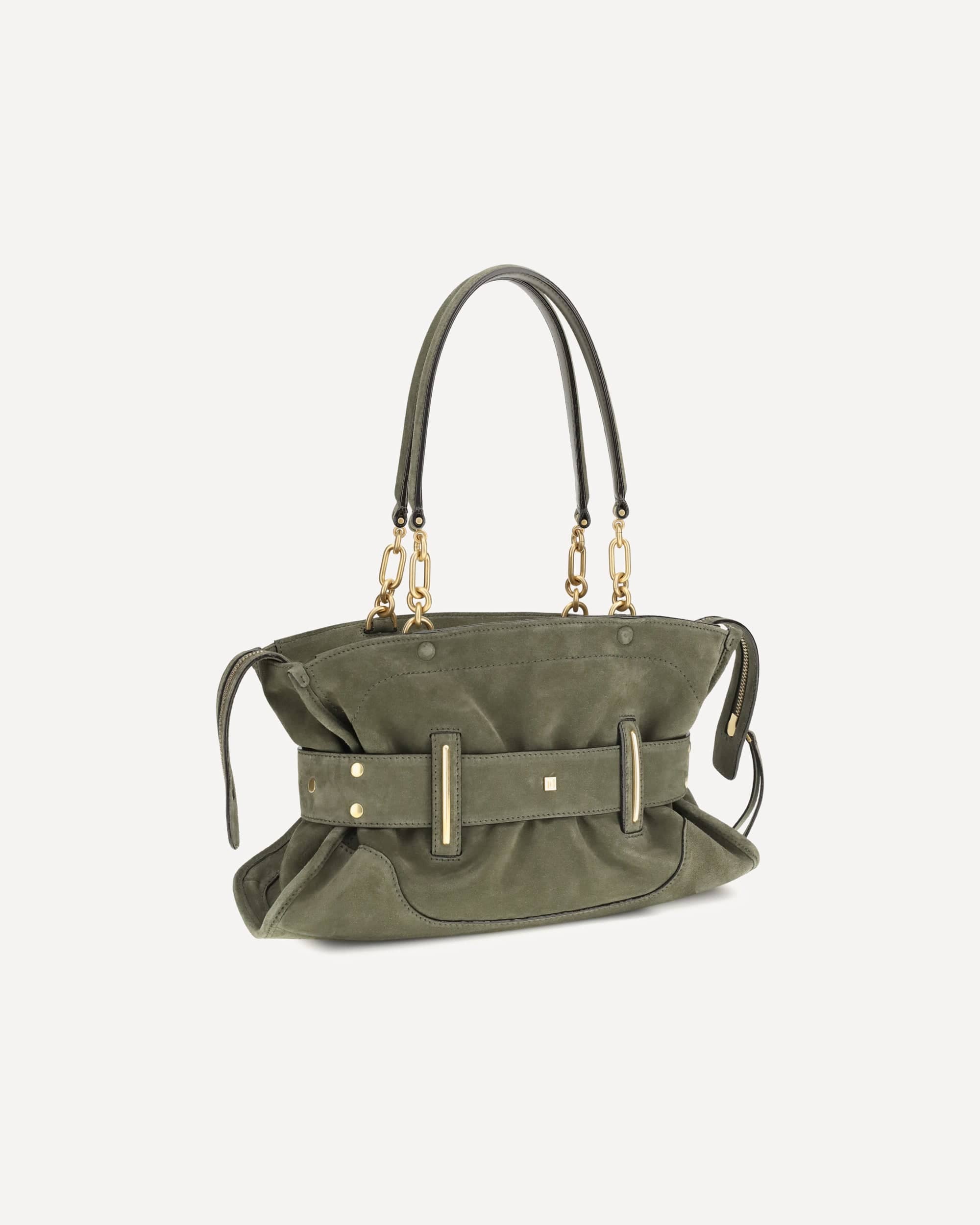 Balmain Anthem Bag In Suede Leather