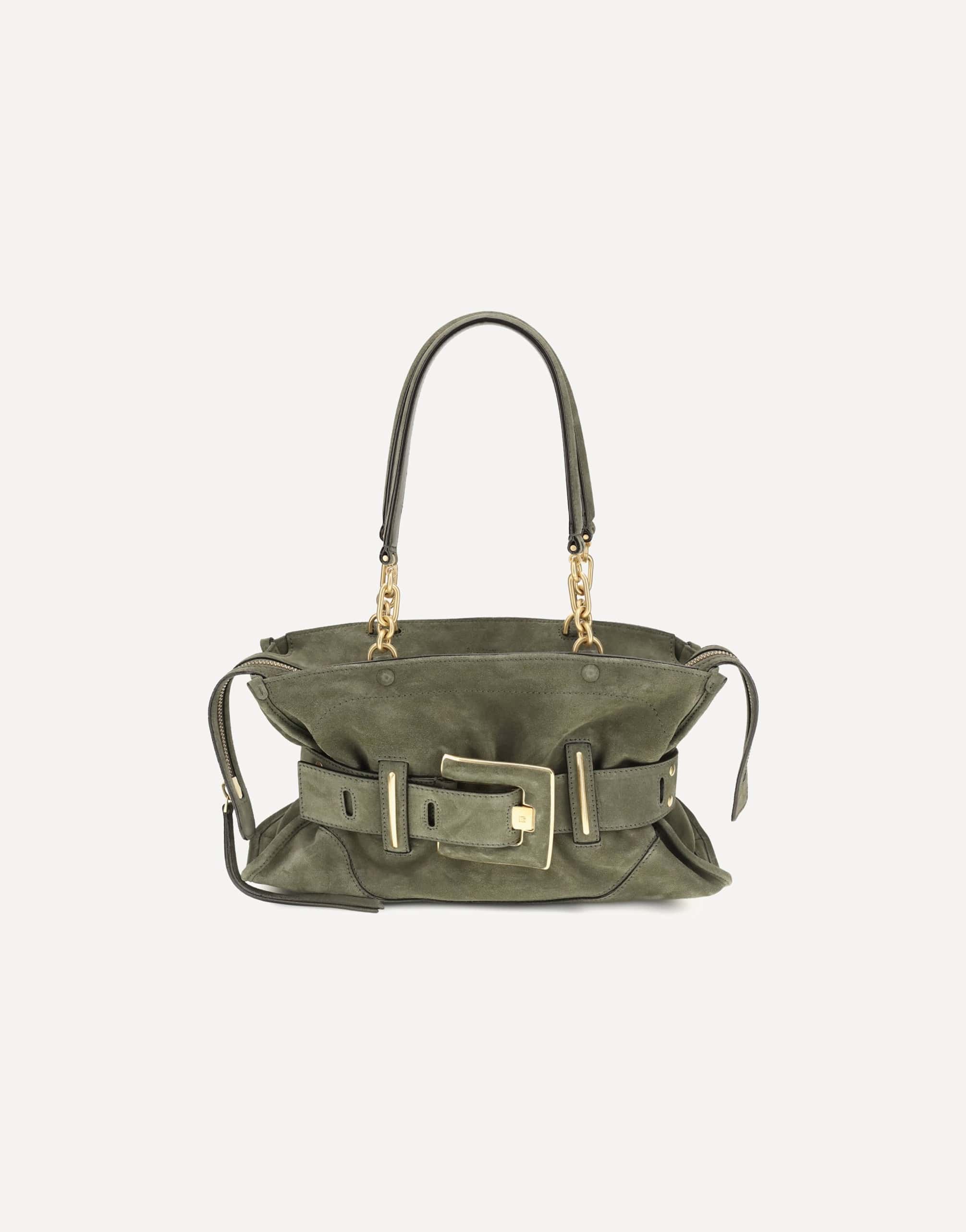 Balmain Anthem Bag In Suede Leather