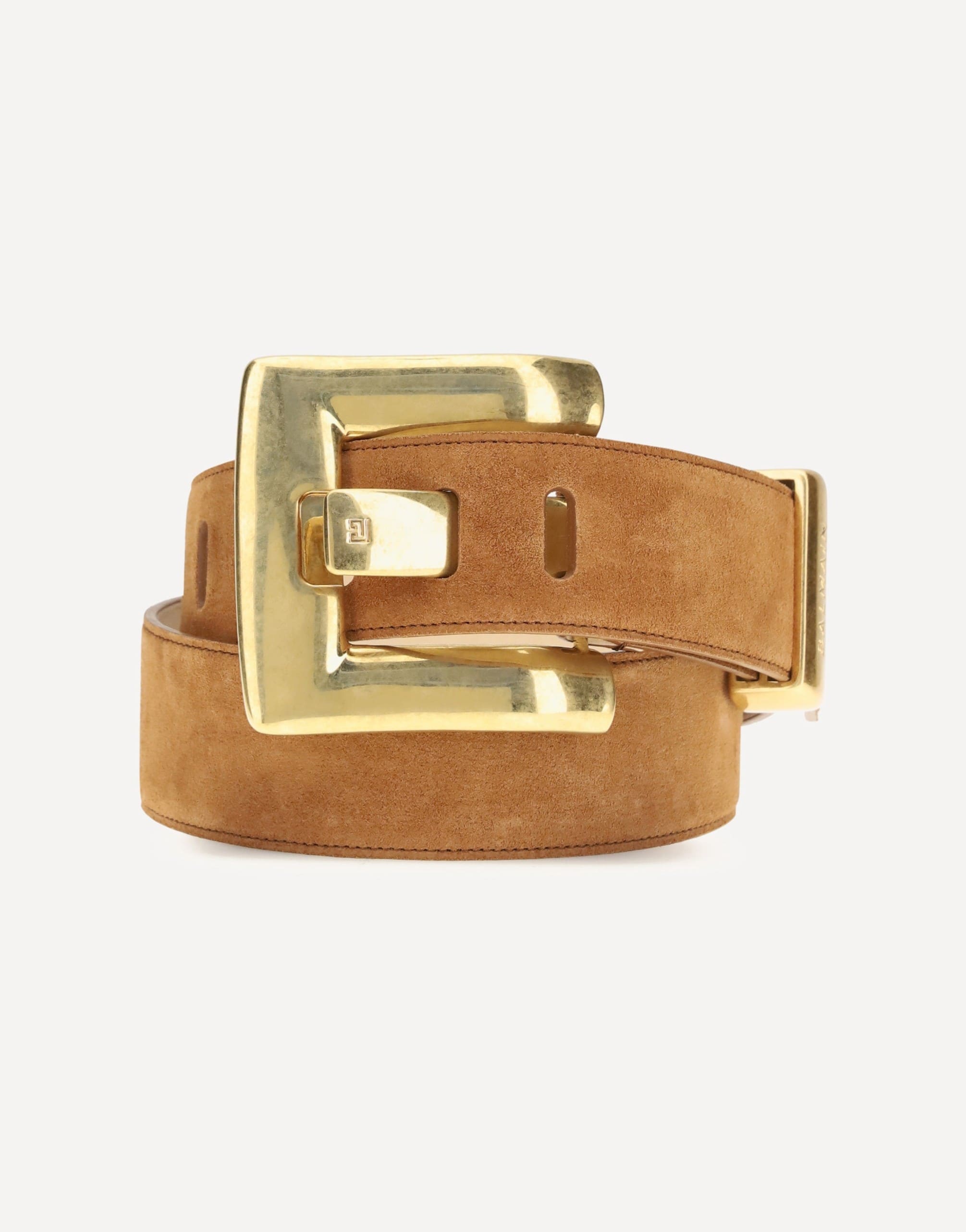 Balmain Anthem Belt In Suede Leather