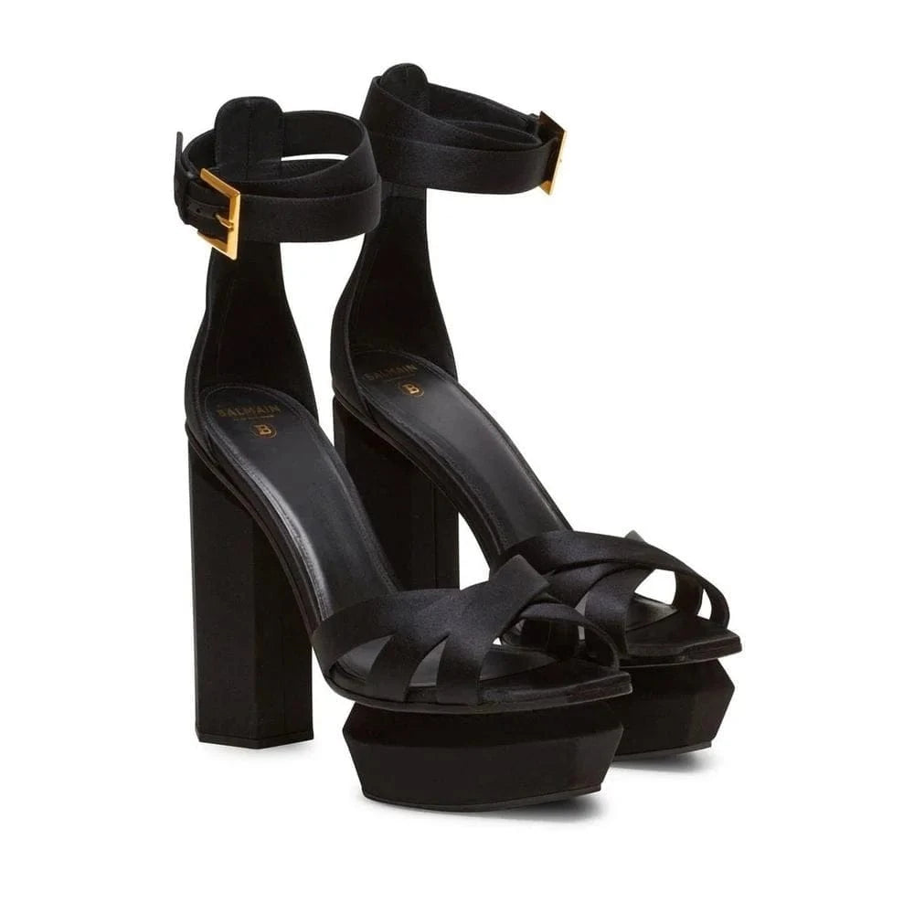 Balmain Ava 130mm Satin Platform Sandals