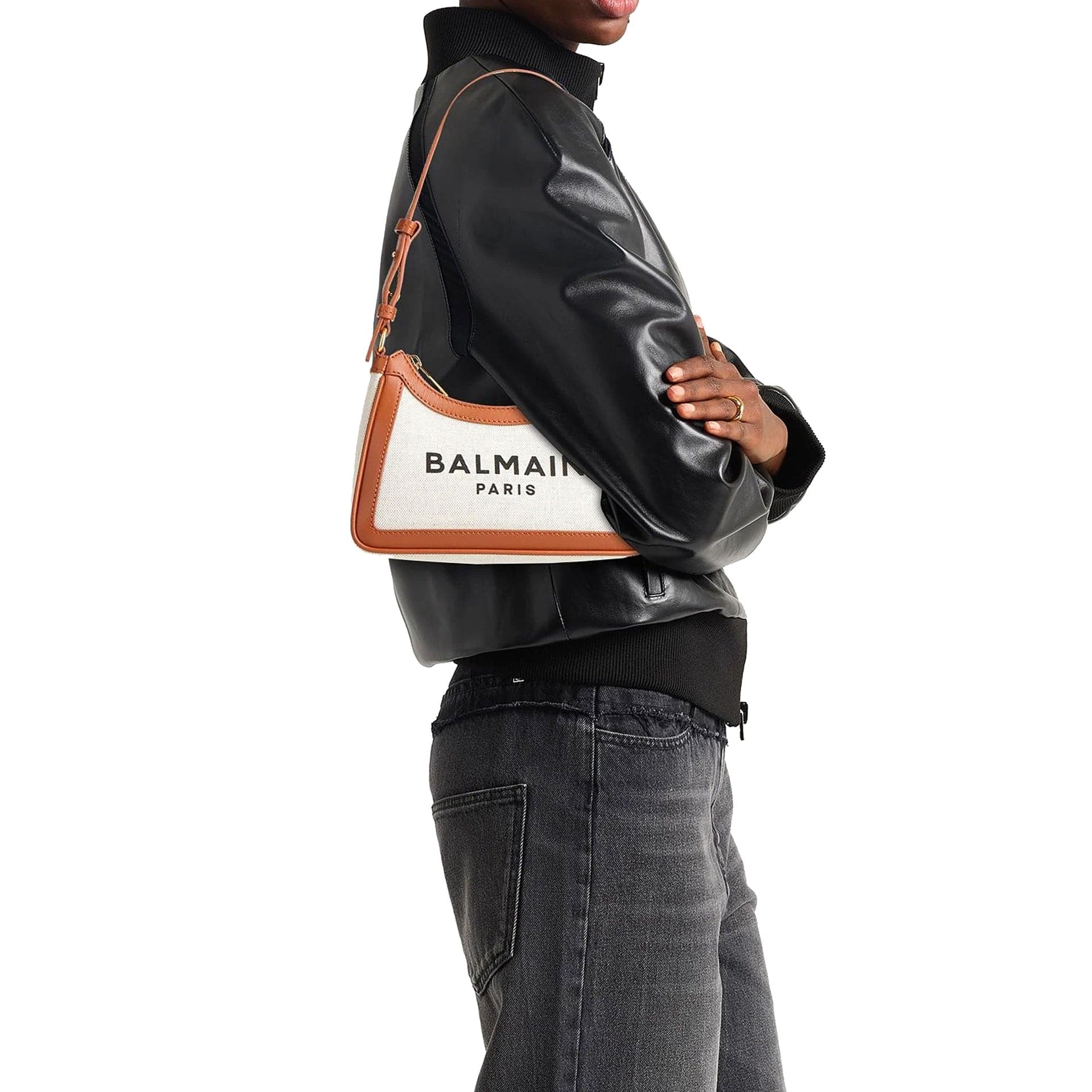 Balmain B-Army Logo-Print Shoulder Bag