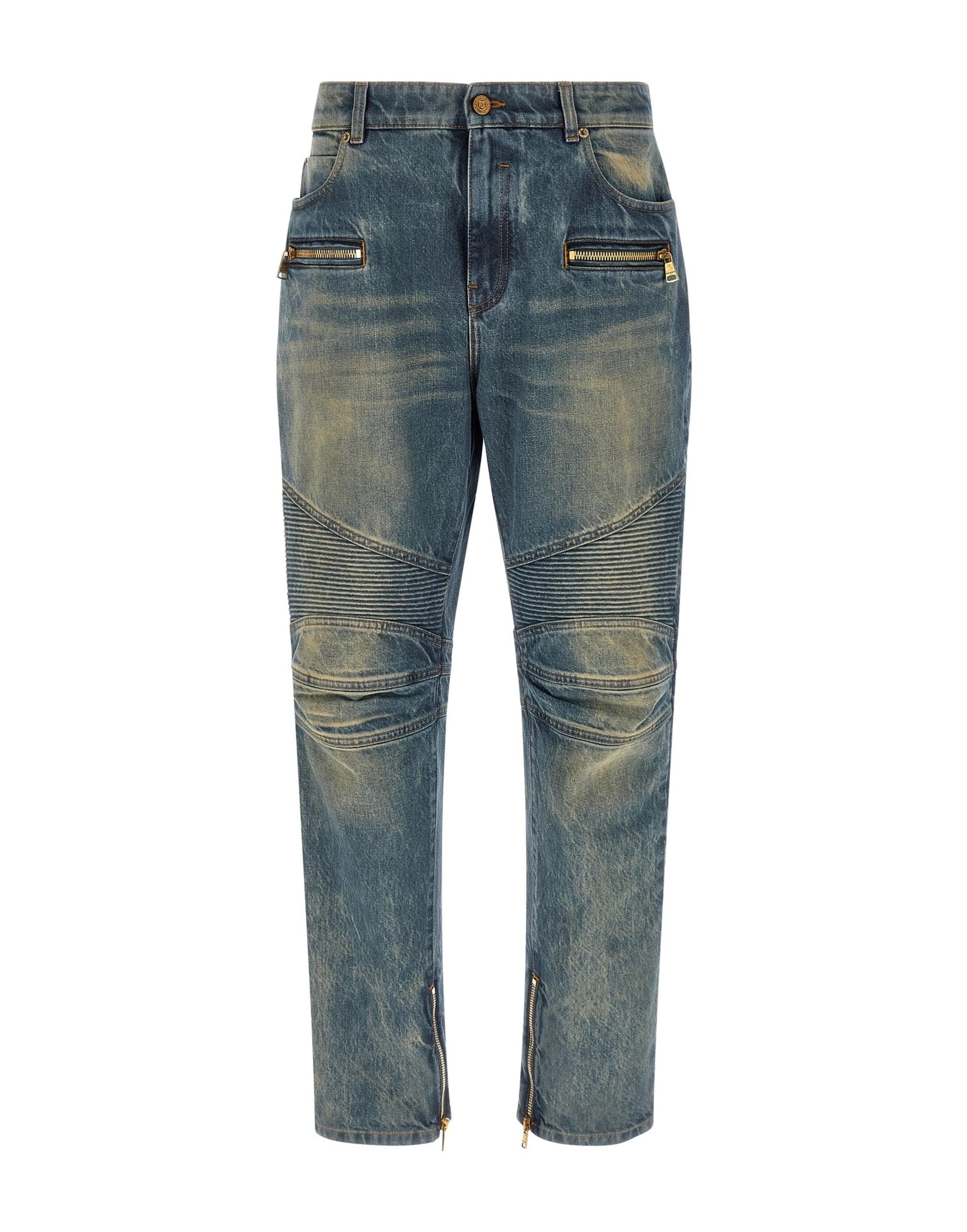 Balmain Balmain Biker Straight Leg Jeans