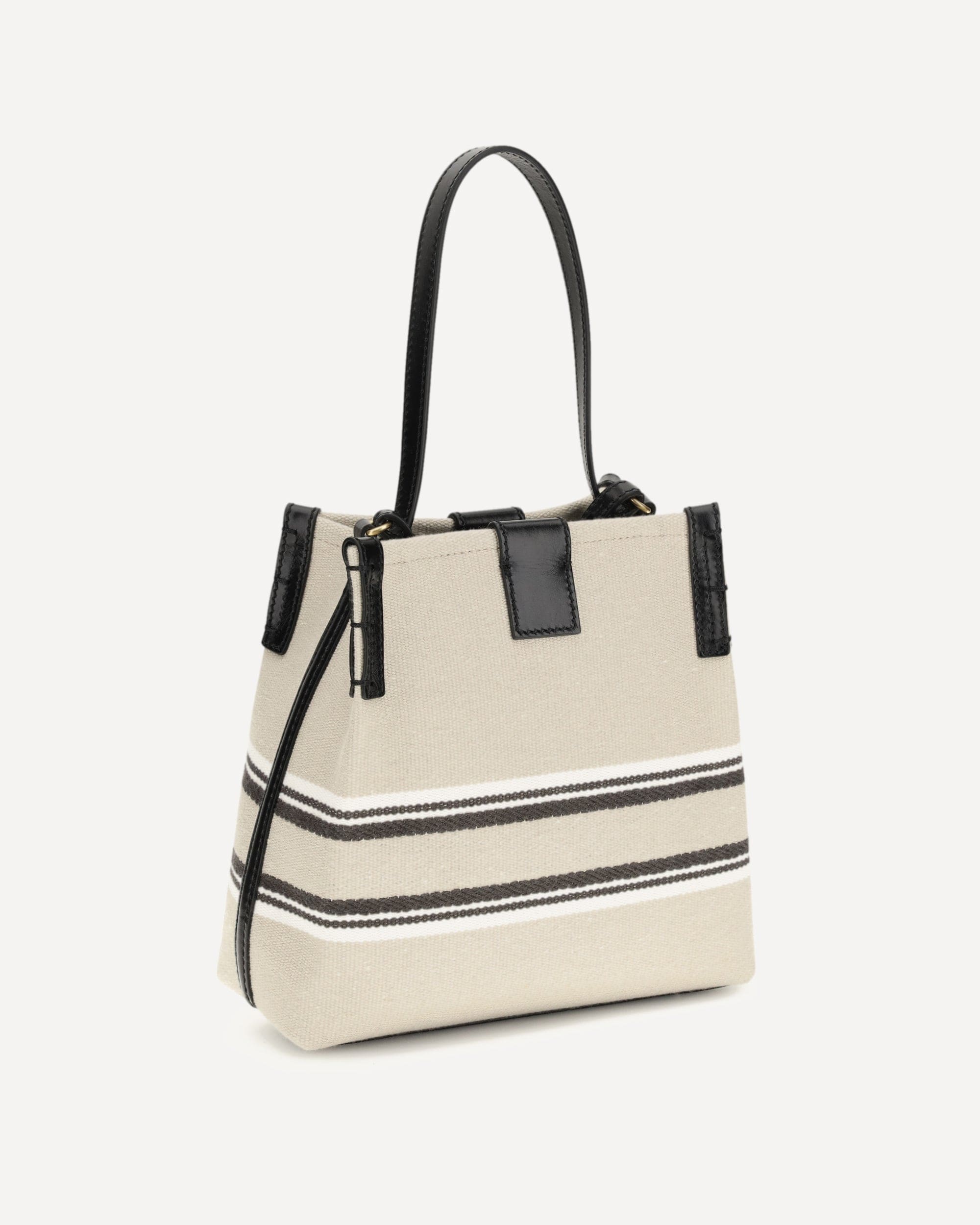 Balmain Bucket Bag In Canvas And Leather
