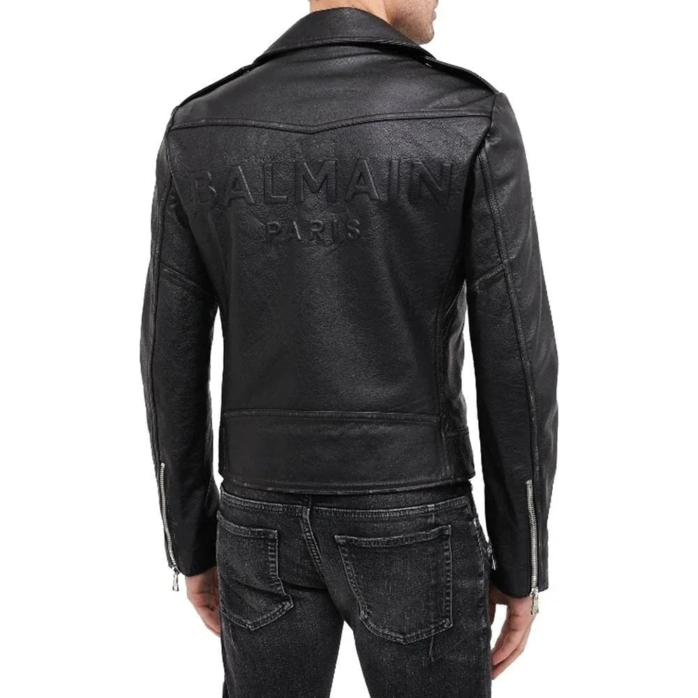 Balmain Classic Fit Zip-front Biker Jacket