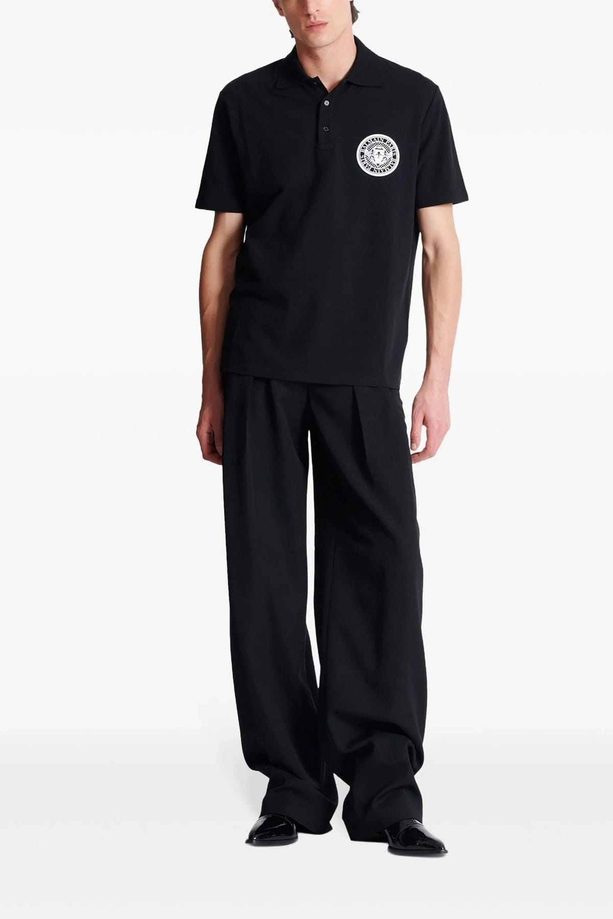 Balmain poloshirt met muntenprint - alternate view
