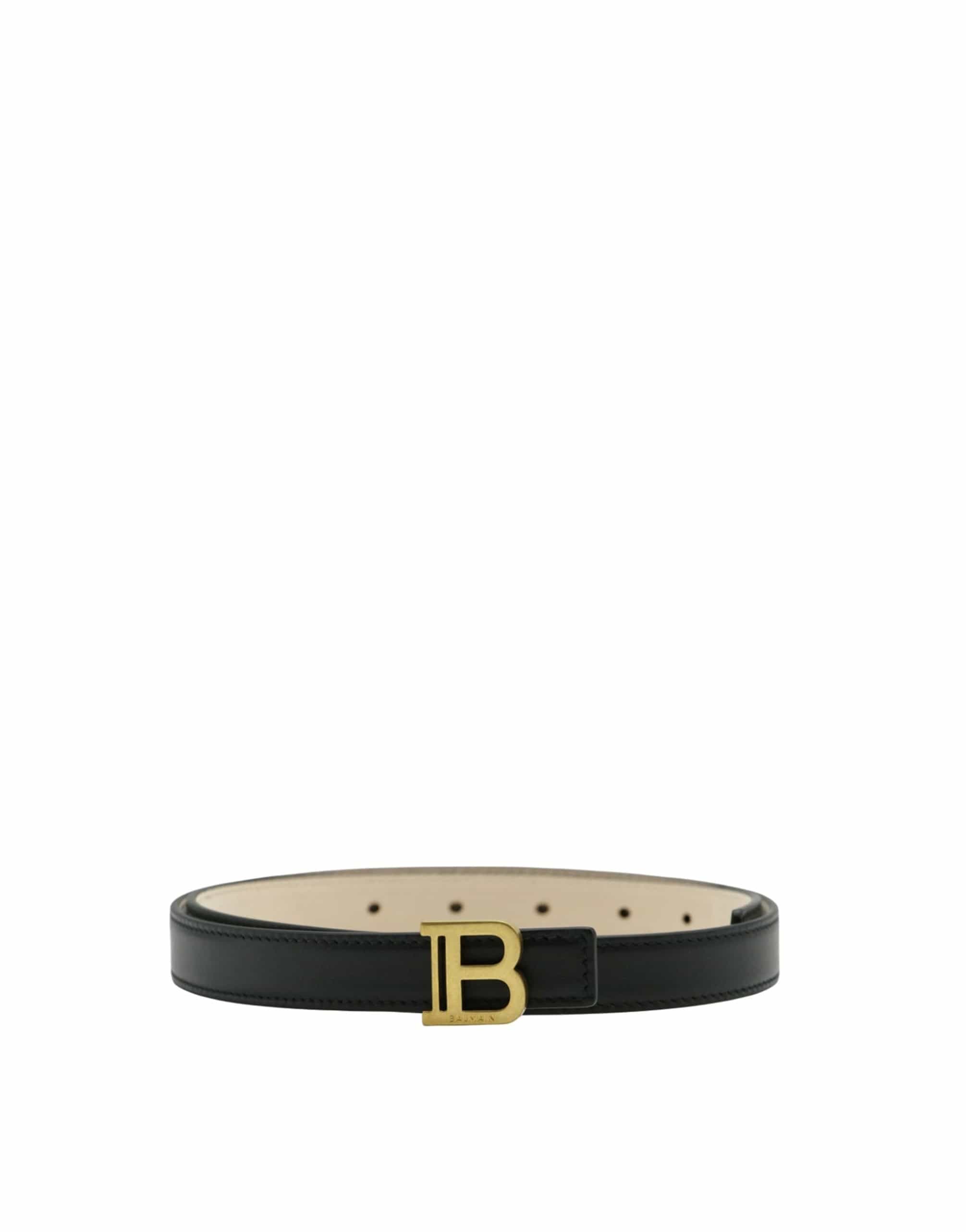 Balmain Embossed Logo Leather Belt