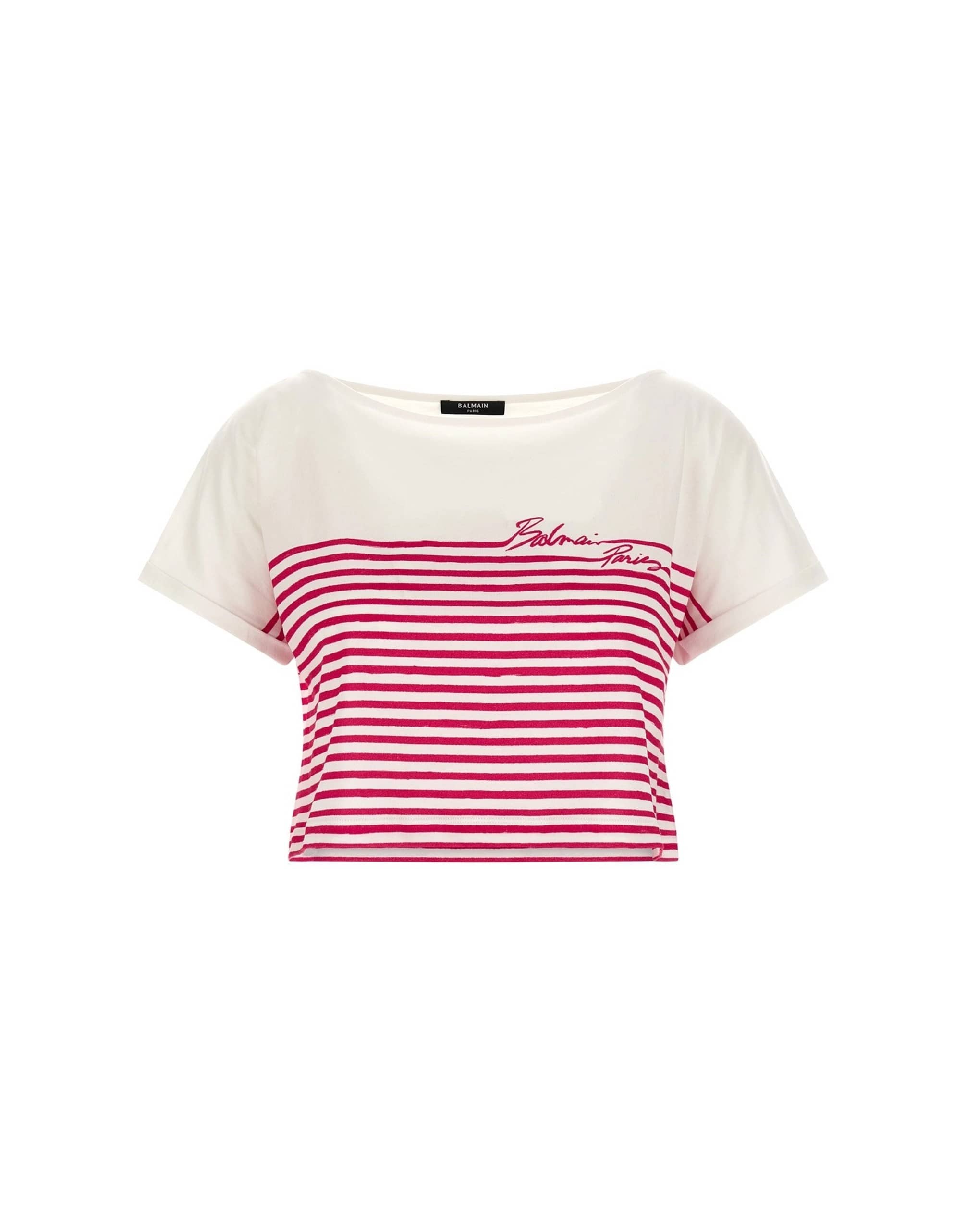 Balmain Balmain Fuchsia Marinière T-Shirt