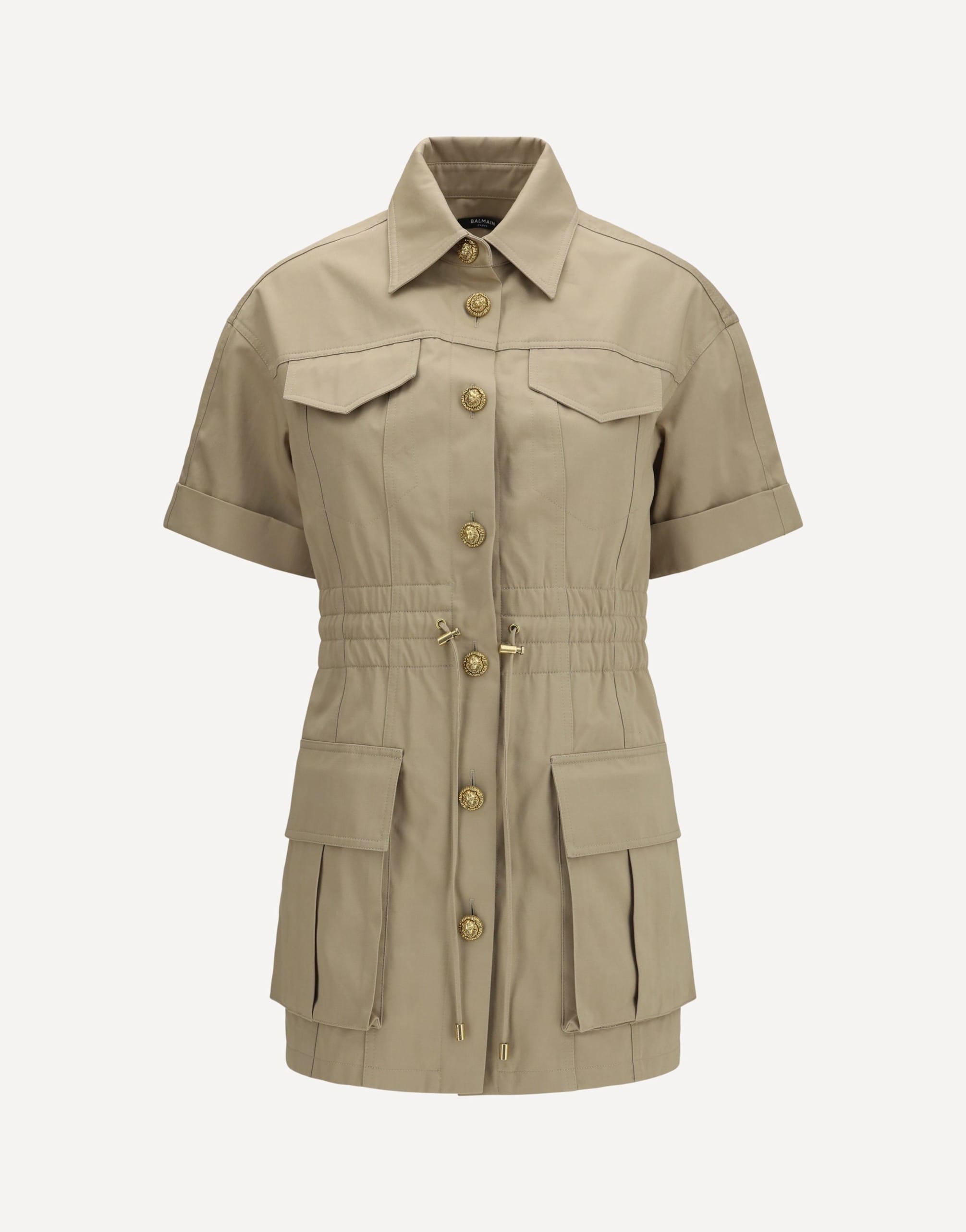 Balmain Gabardine Dress With Four Pockets