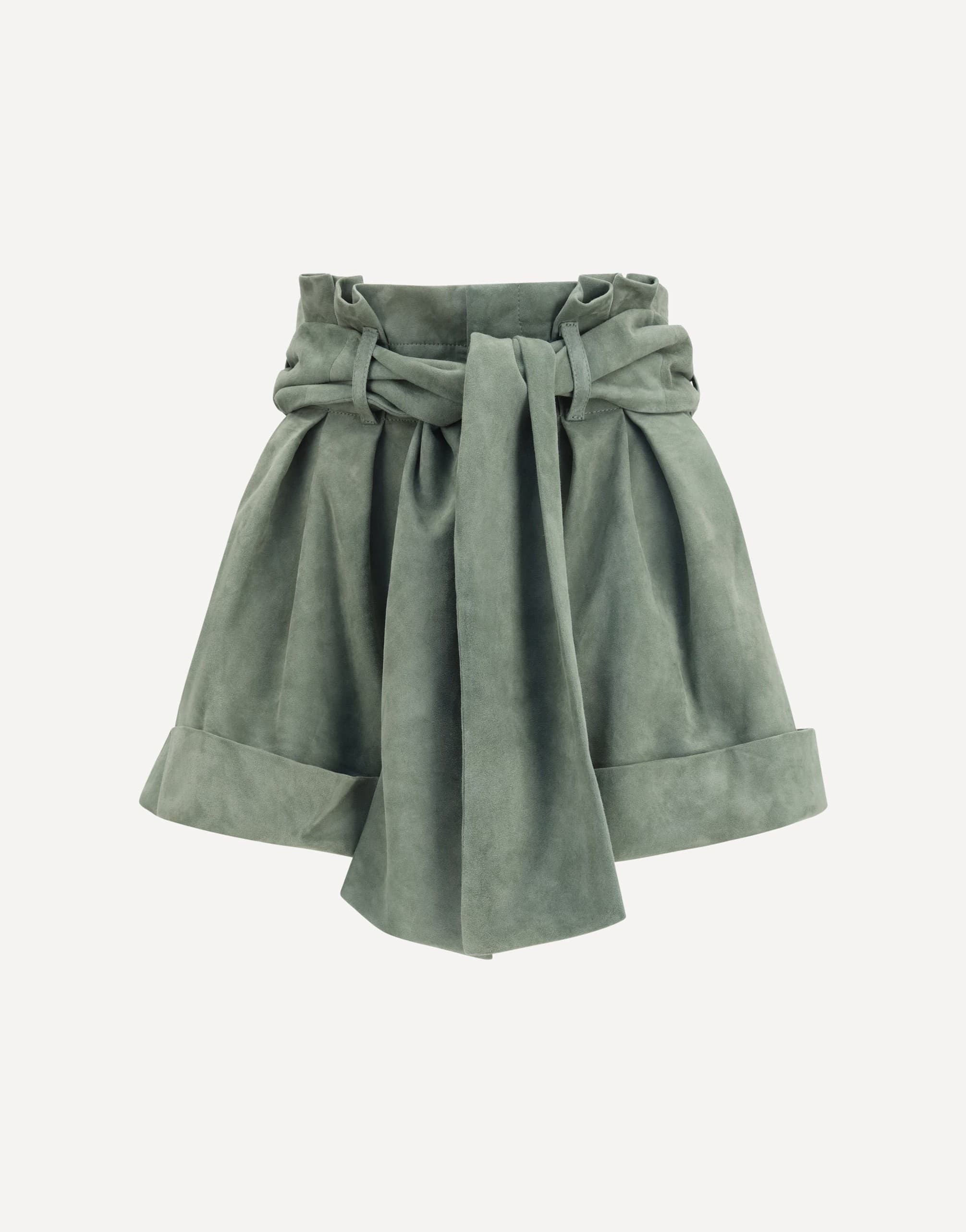 Balmain Balmain High-Waisted Suede Shorts With Belt