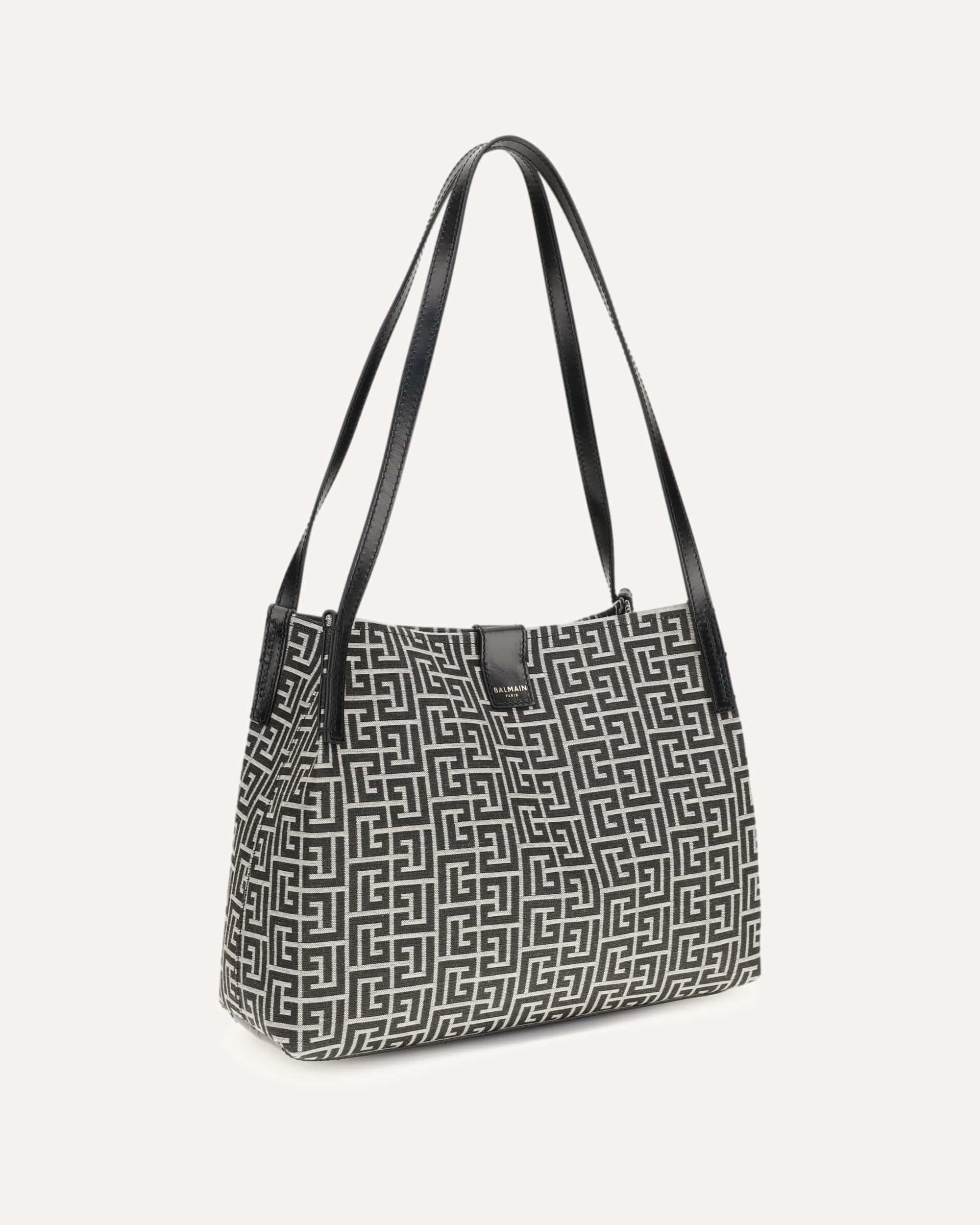 Balmain Jacquard And Leather Tote Bag - alternate view