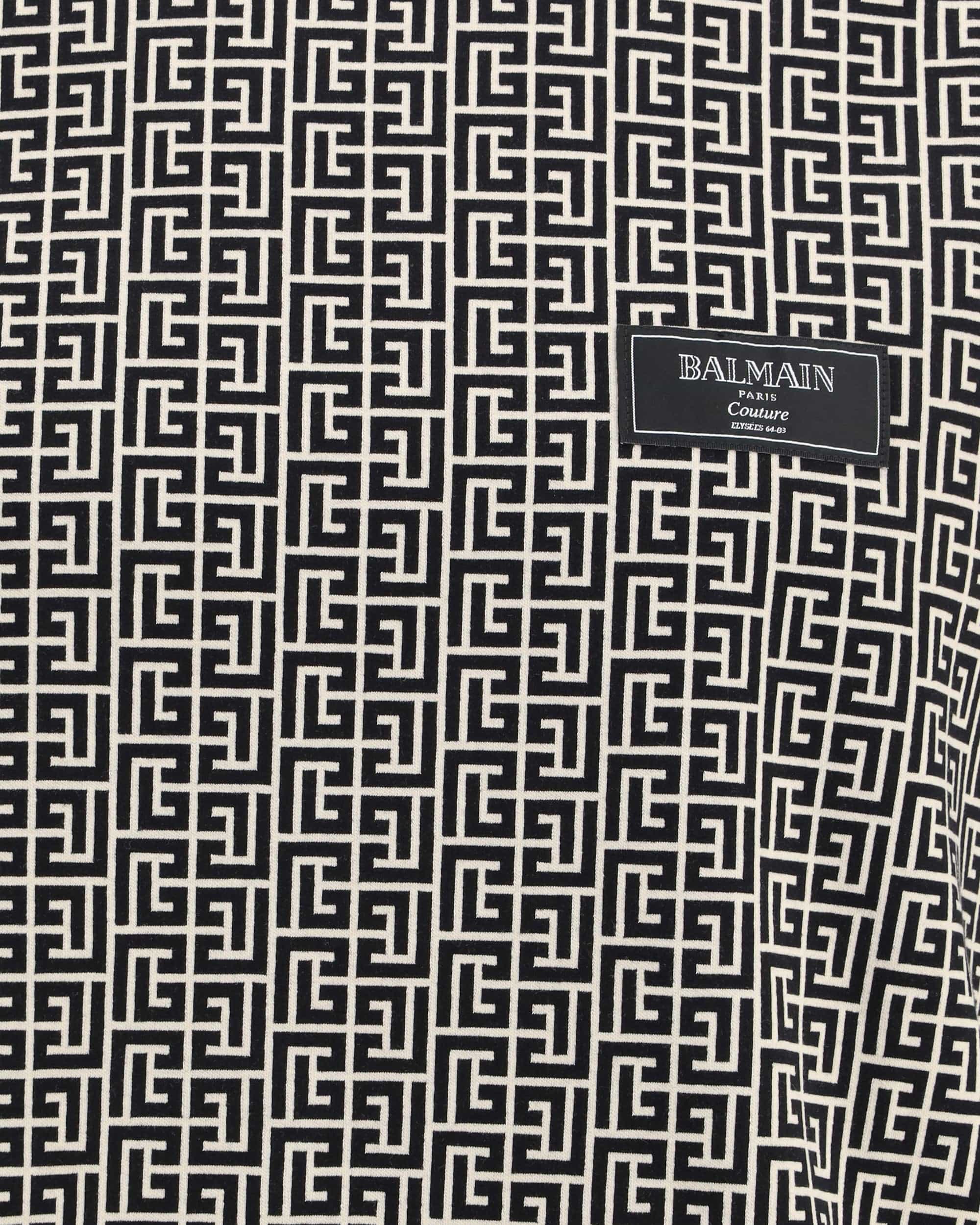 Balmain Jacquard T-Shirt With Pb Labyrinth Monogram