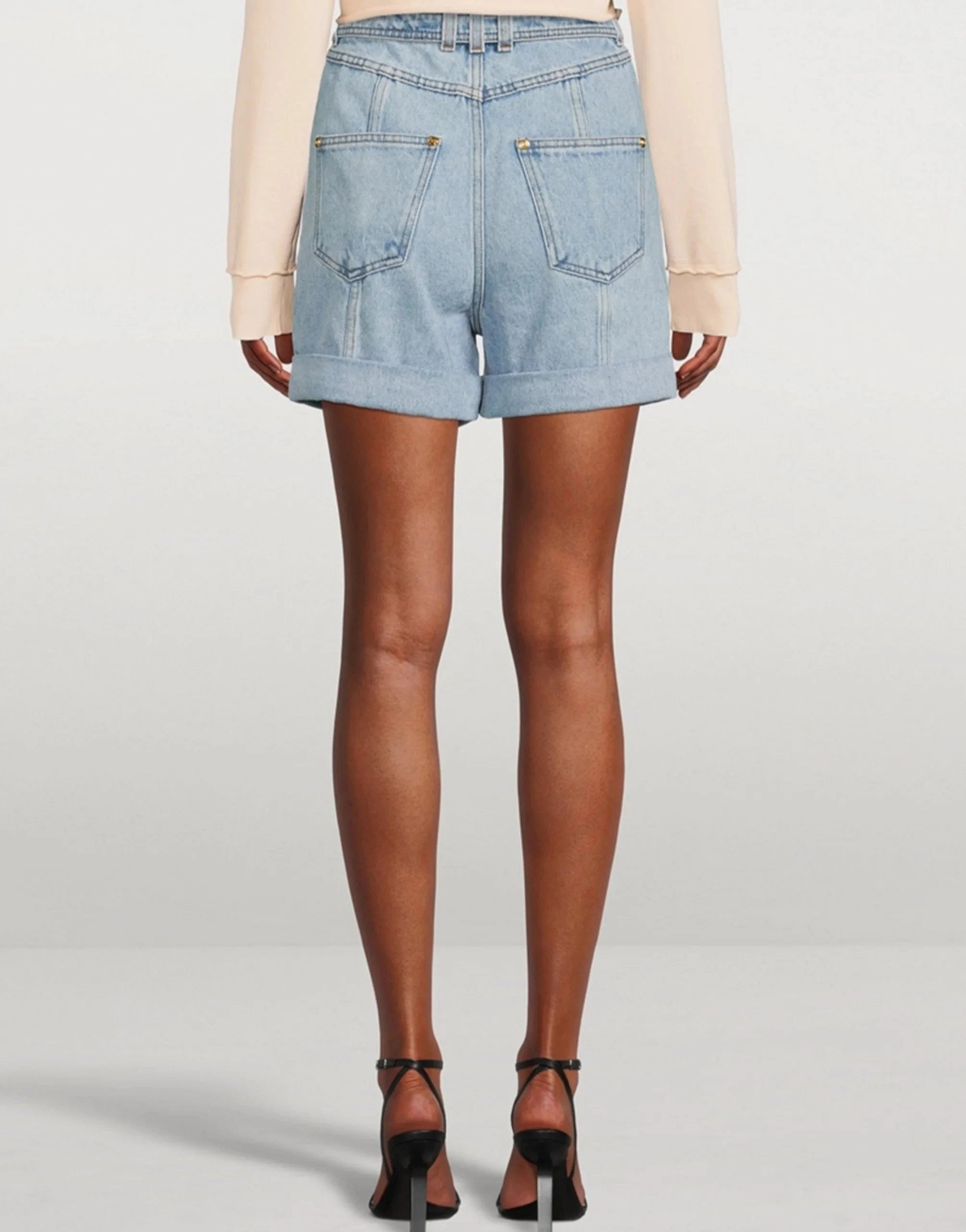 Balmain Logo Buckle Mini Shorts