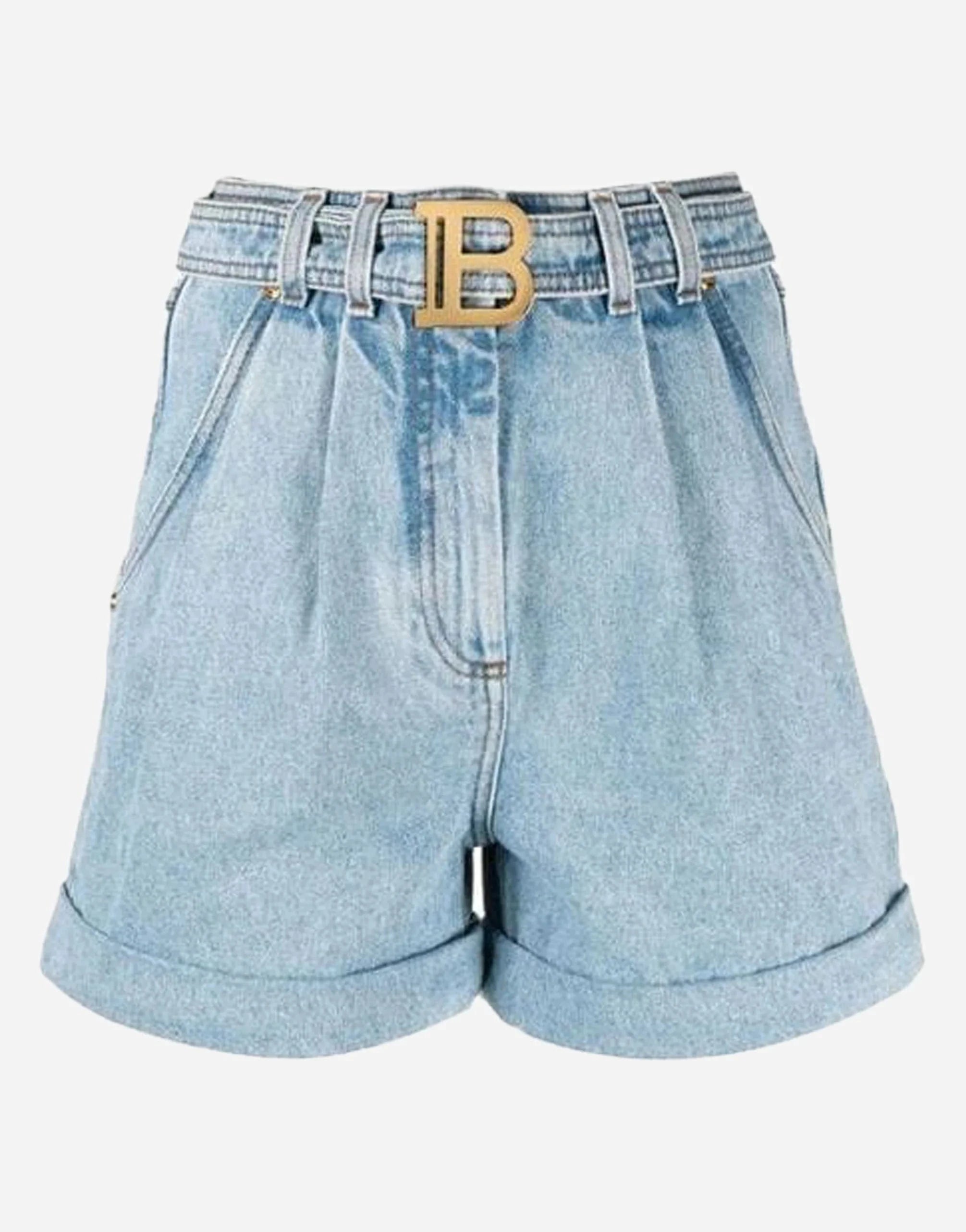 Balmain Logo Buckle Mini Shorts
