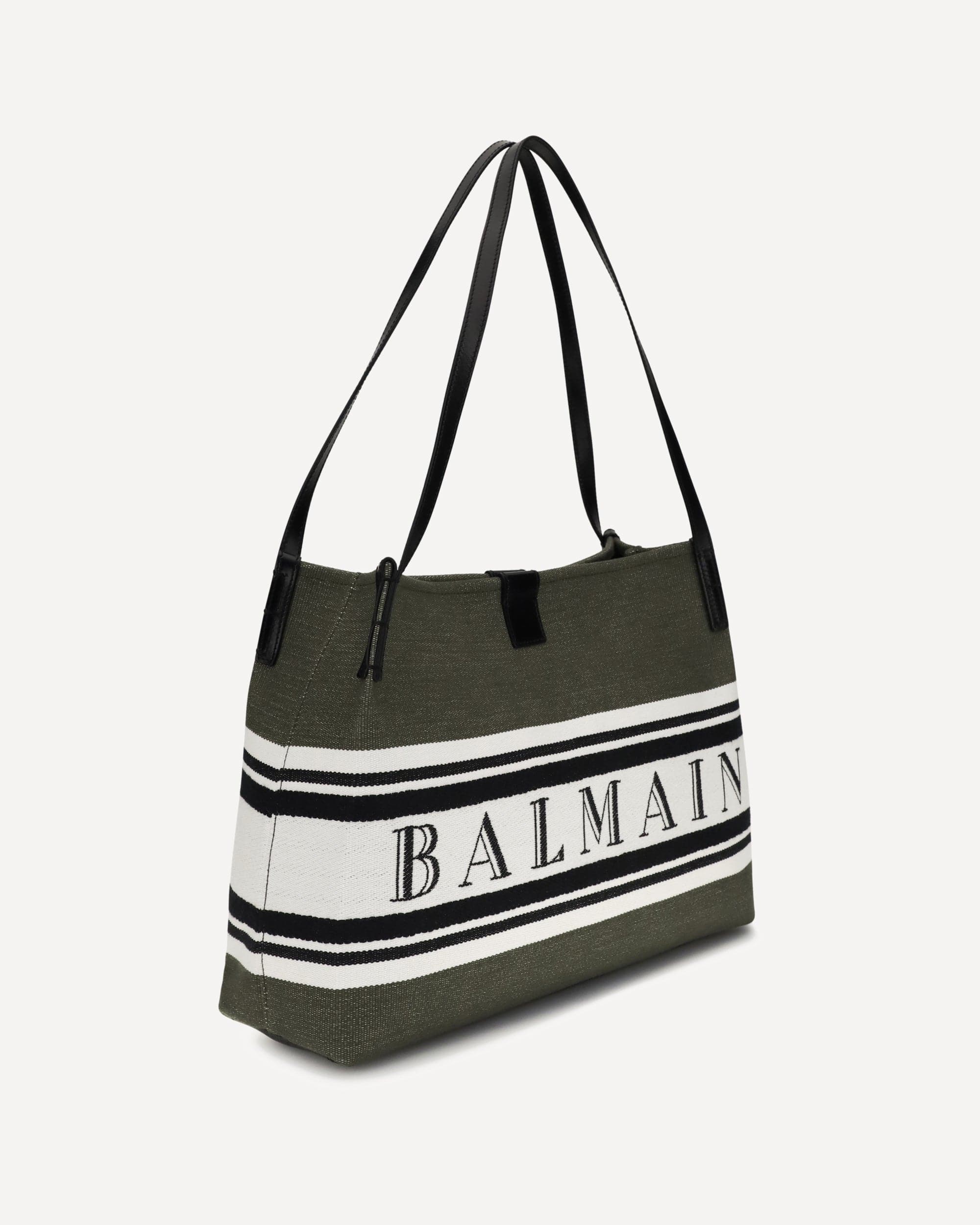 Balmain Logo Leather Tote Bags