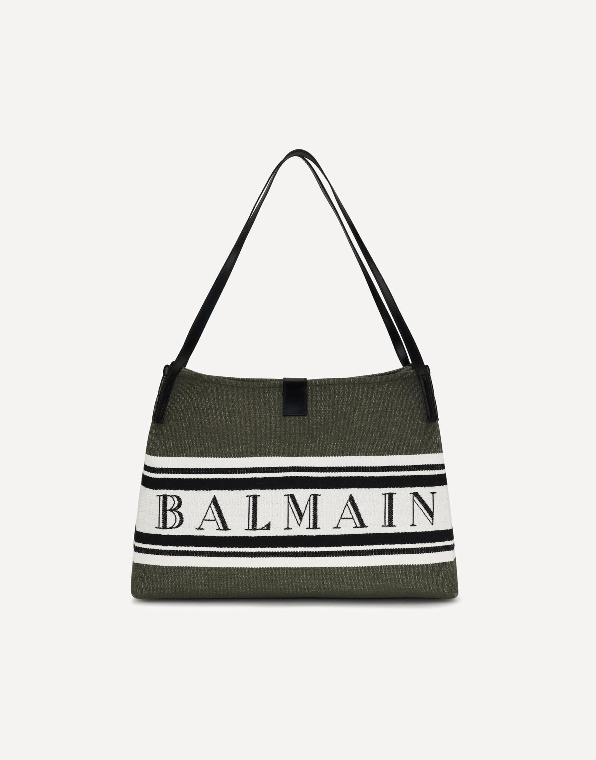 Balmain Logo Leather Tote Bags