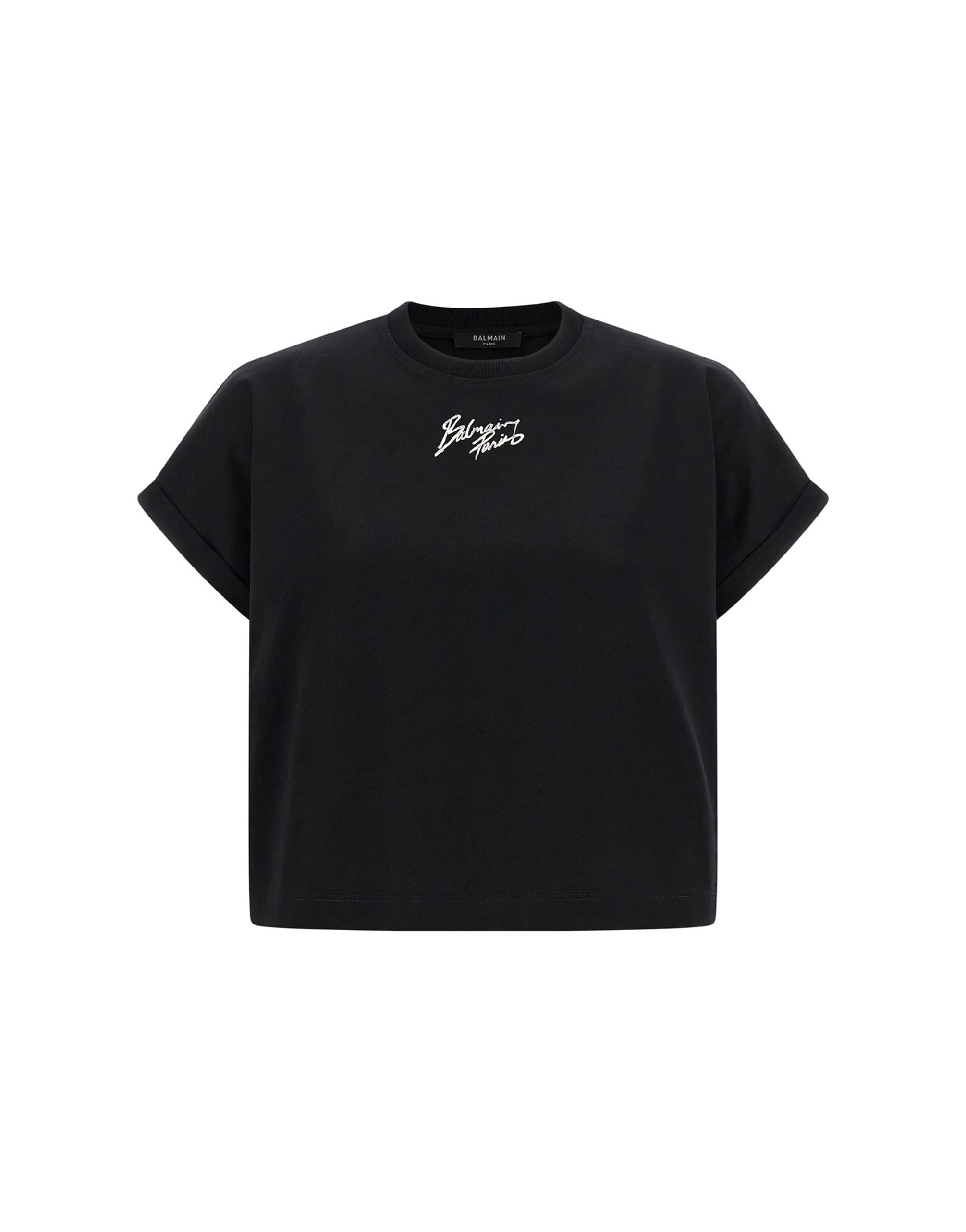 Balmain Balmain Logo Print Cropped T-Shirt