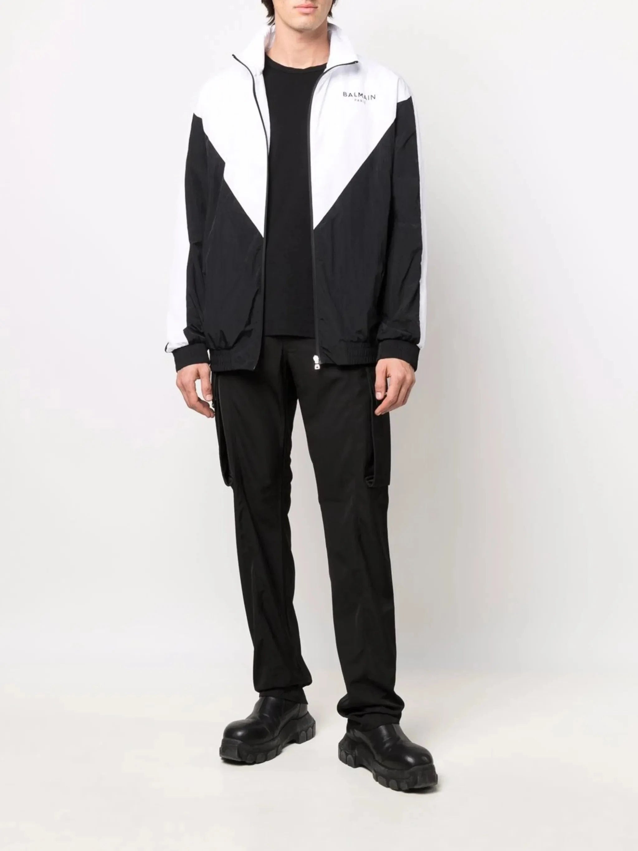 Balmain Logo-Print Multi-Cut Track Jacket