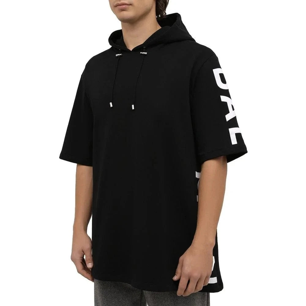Balmain Logo-Print Short-Sleeve Cotton Hoodie