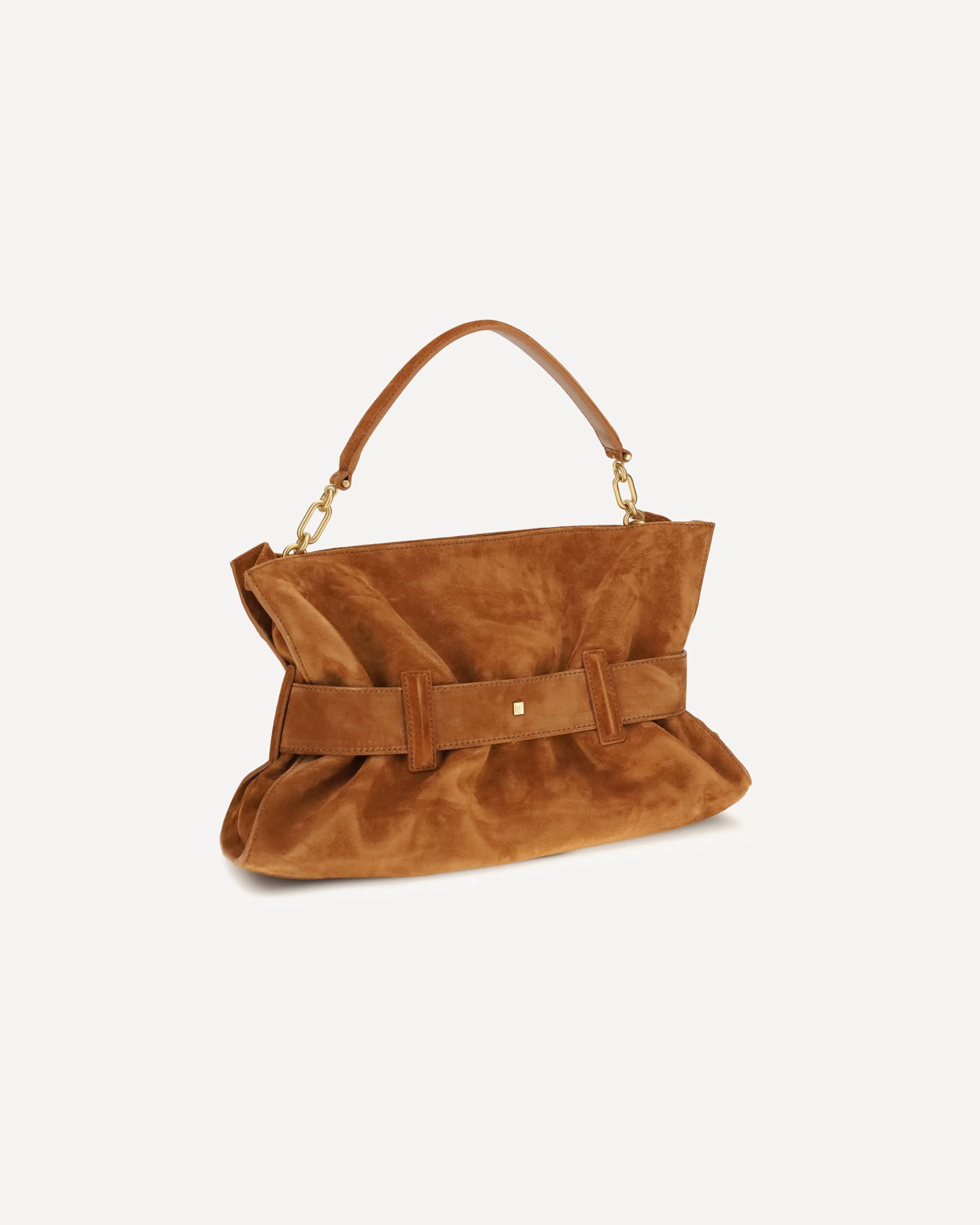 Balmain Medium Anthem Bag In Suede Calfskin