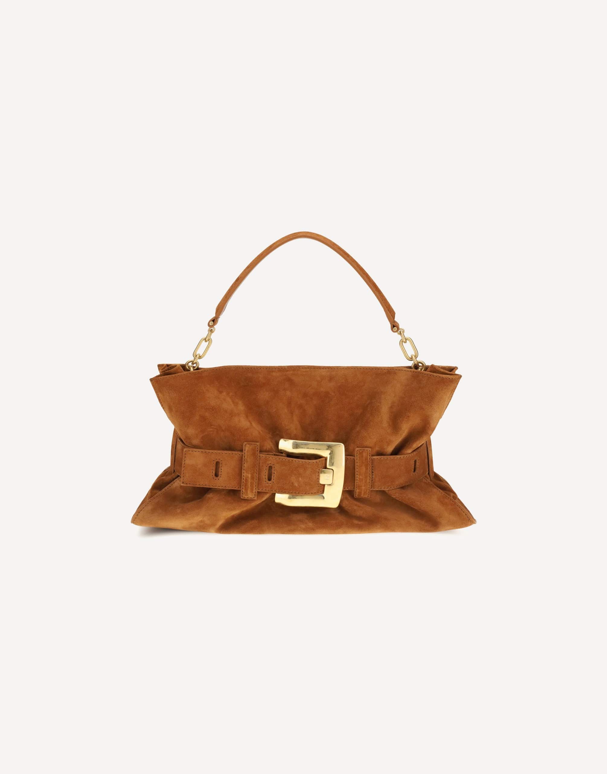 Balmain Medium Anthem Bag In Suede Calfskin