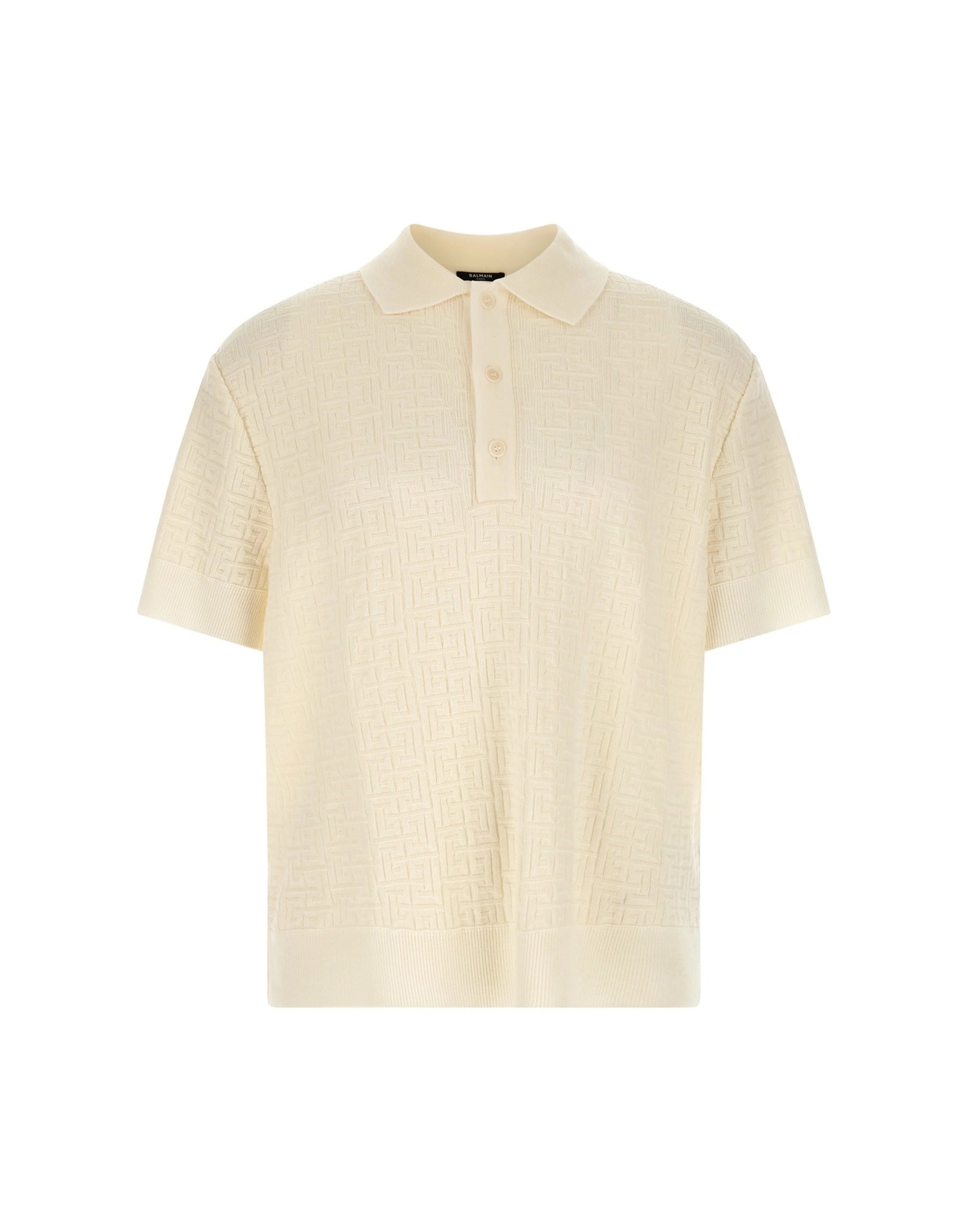 Balmain Balmain Monogram Jacquard Polo Shirt