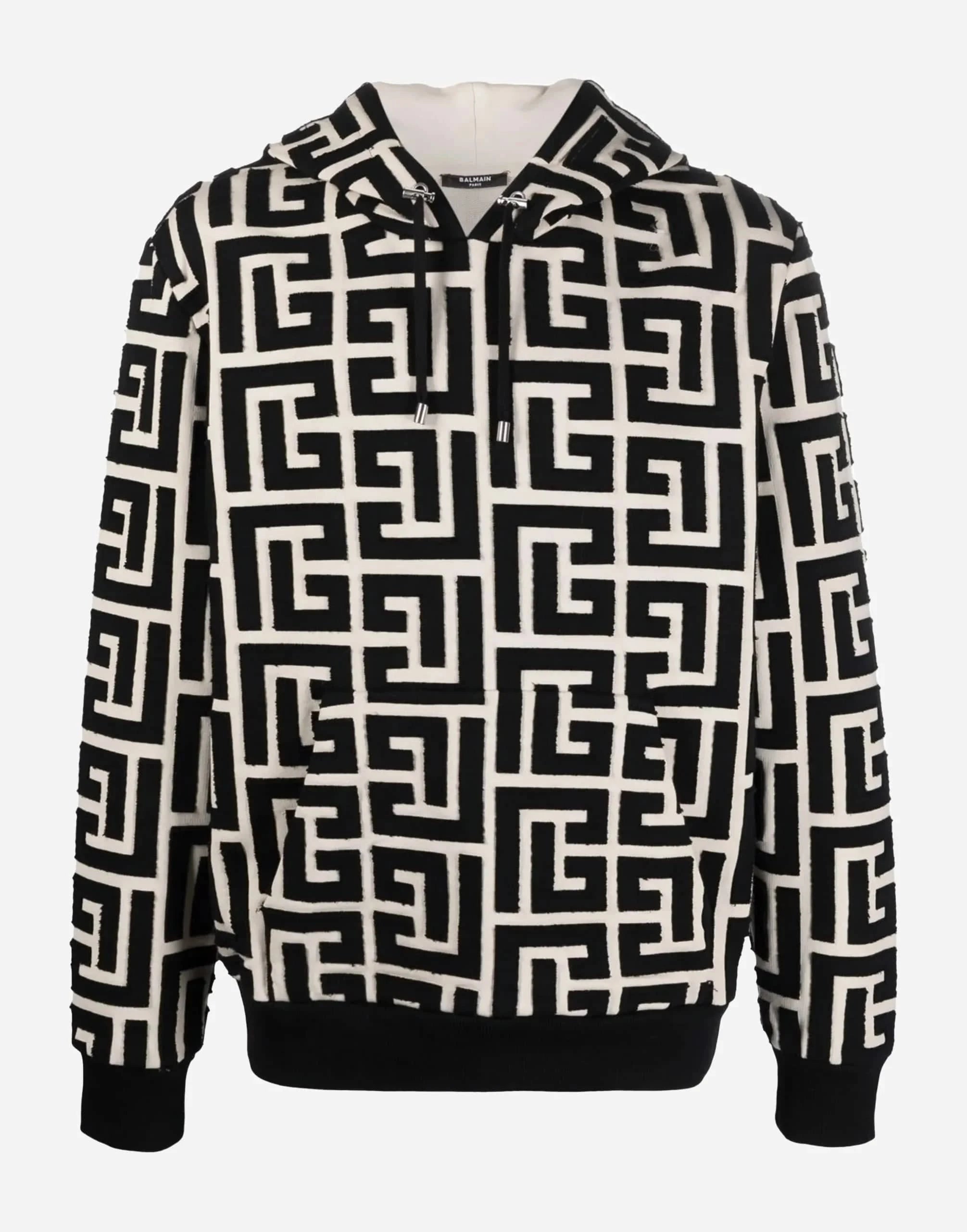 Balmain Monogram-Print Hoodie