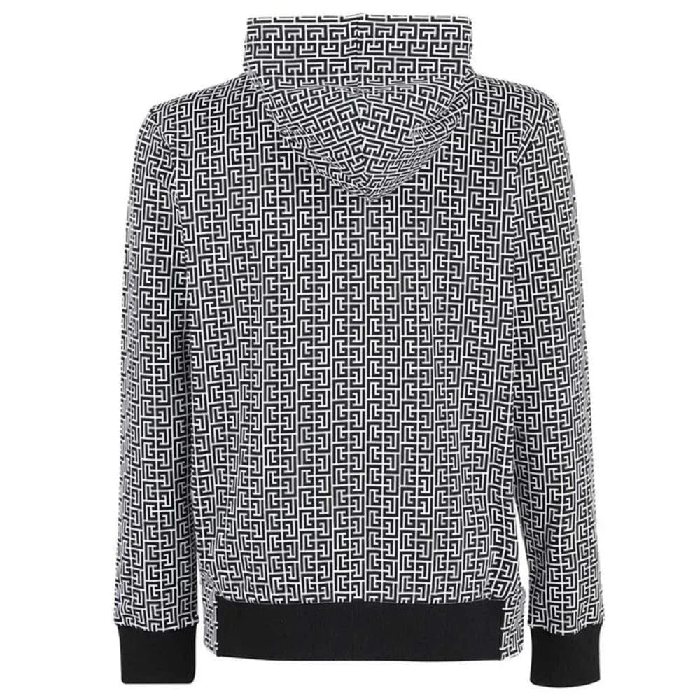 Balmain Monogram Printed Zipped Hoodie