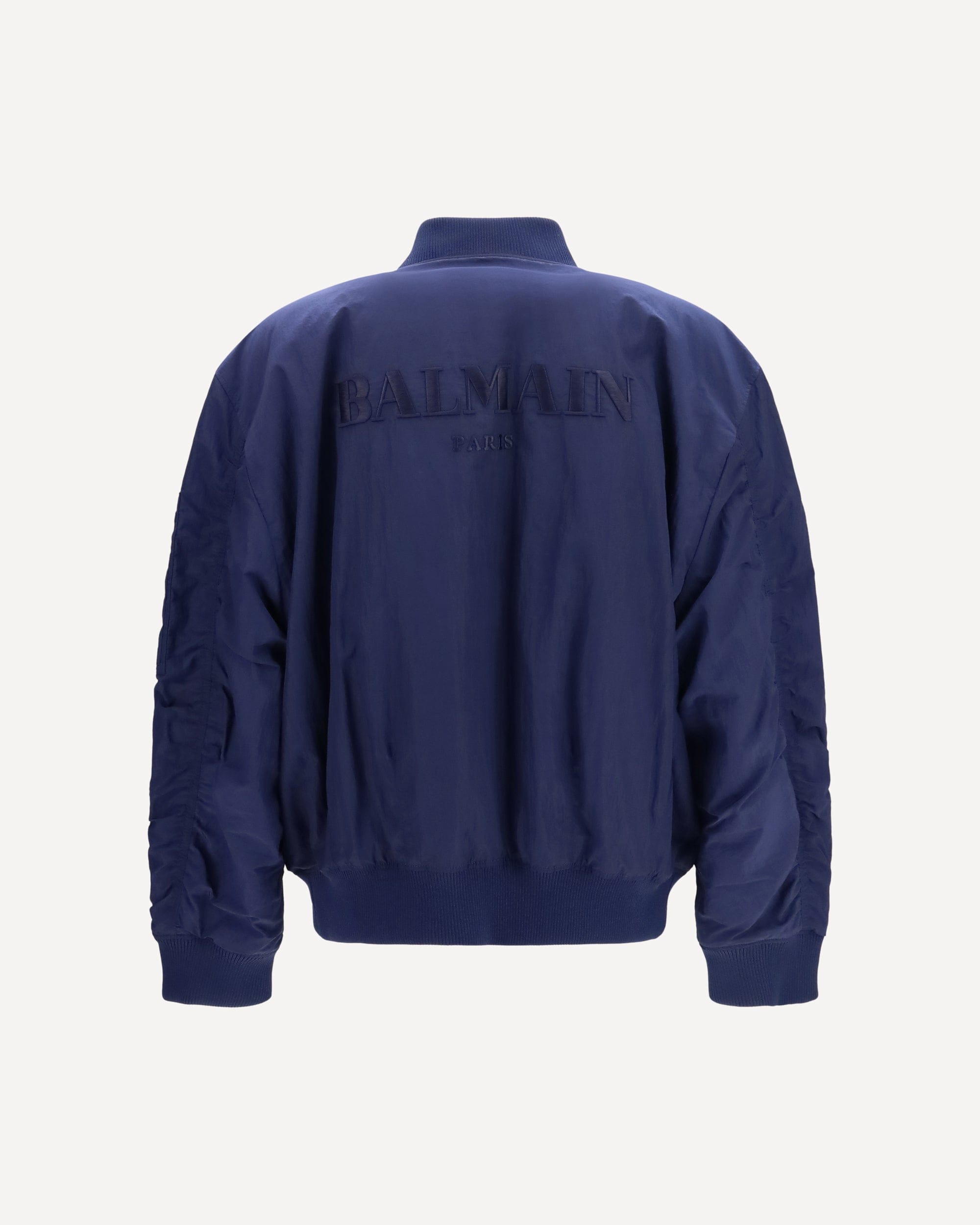Balmain Blouson aviateur en nylon Balmain avec logo brodé au dos - alternate view