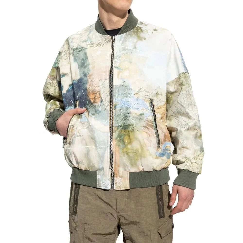 Balmain Painting-Print Reversible Bomber Jacket