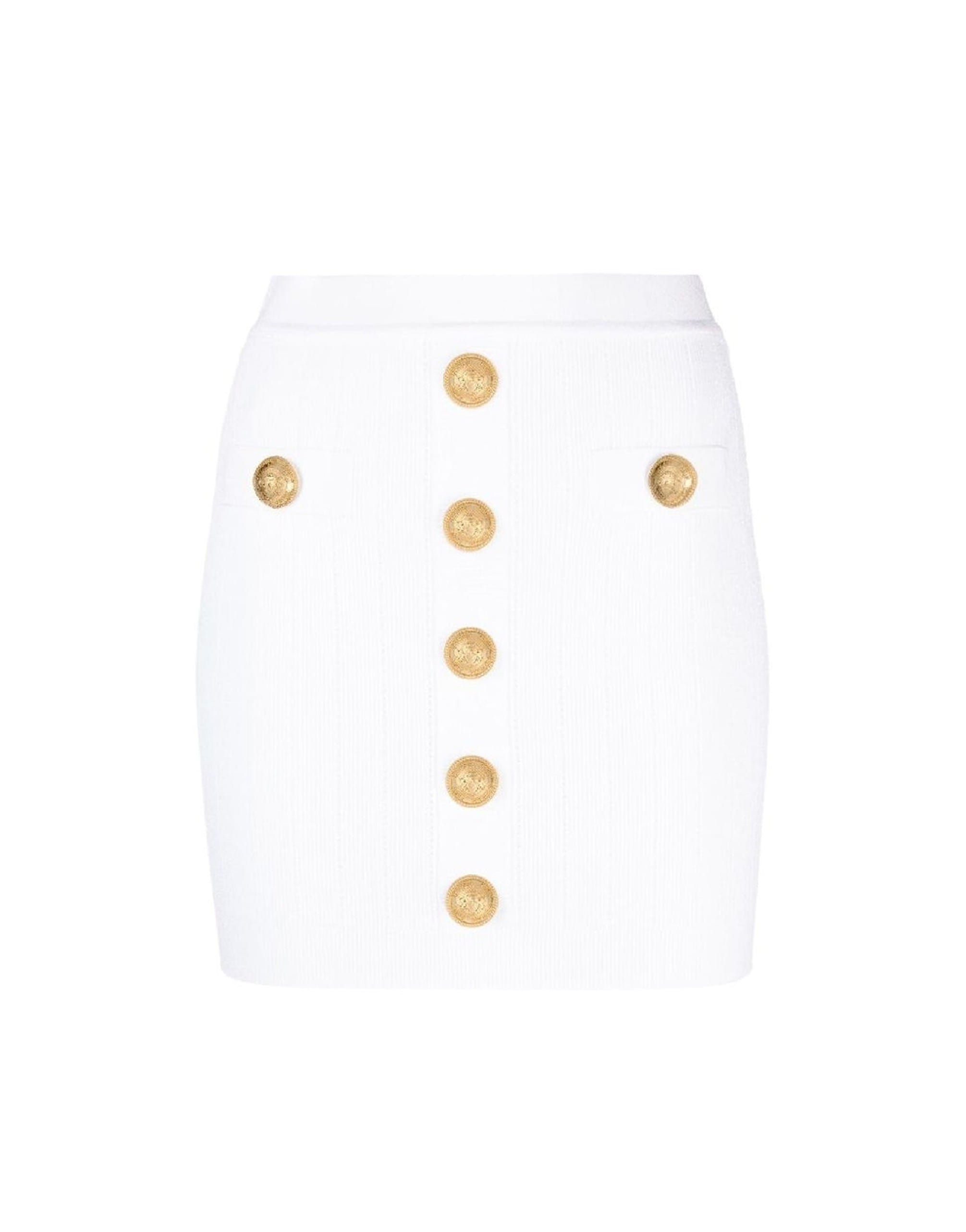 Balmain Stretch Mini Skirt With Buttons
