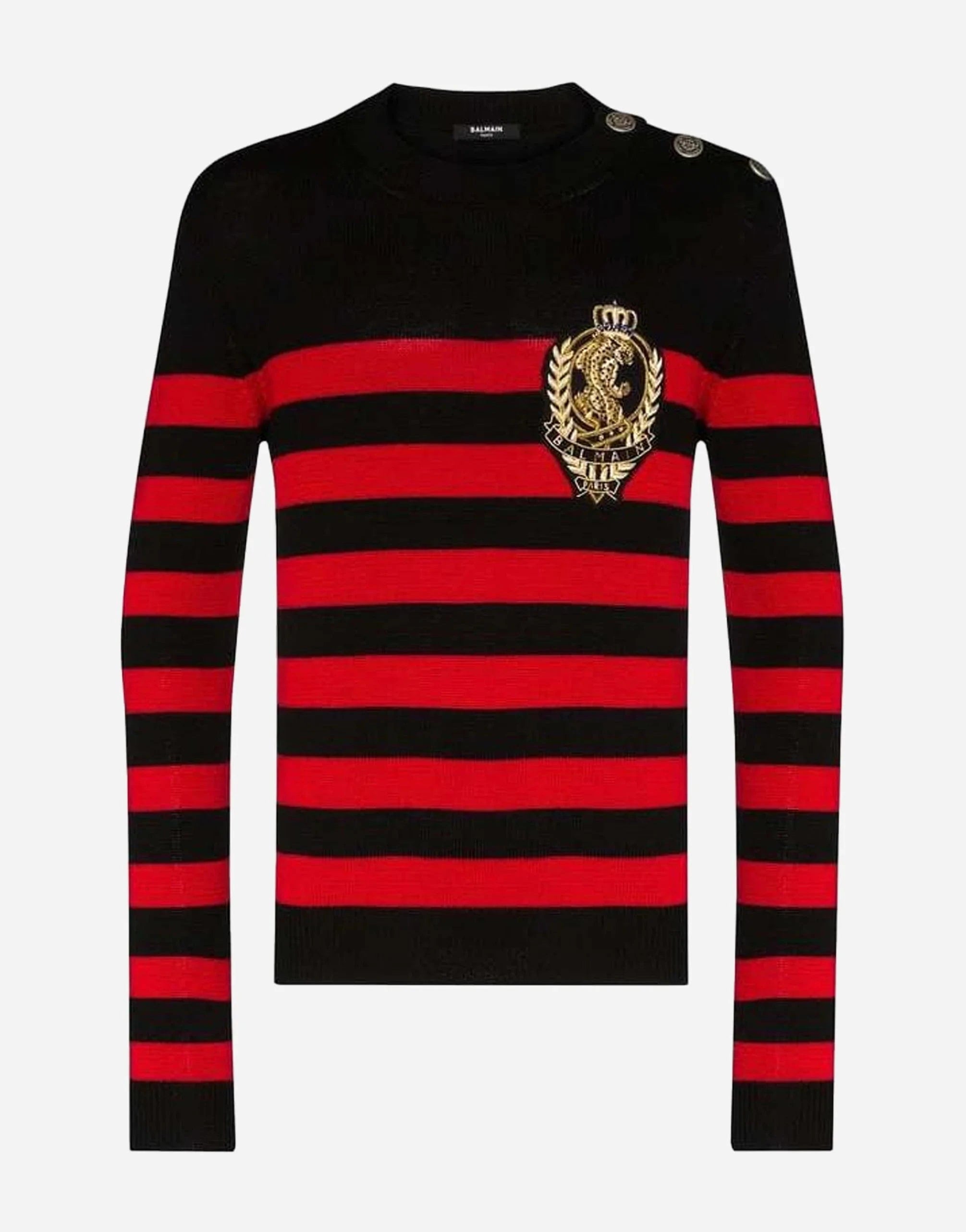 Balmain Stripe Patched Sweater
