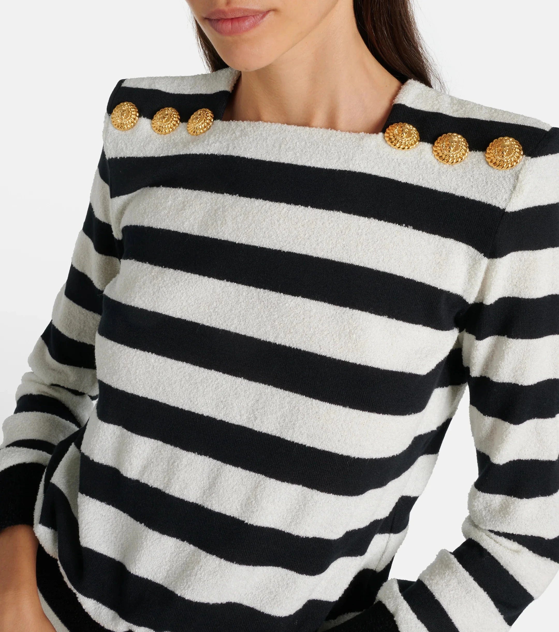 Balmain Striped Jersey Top