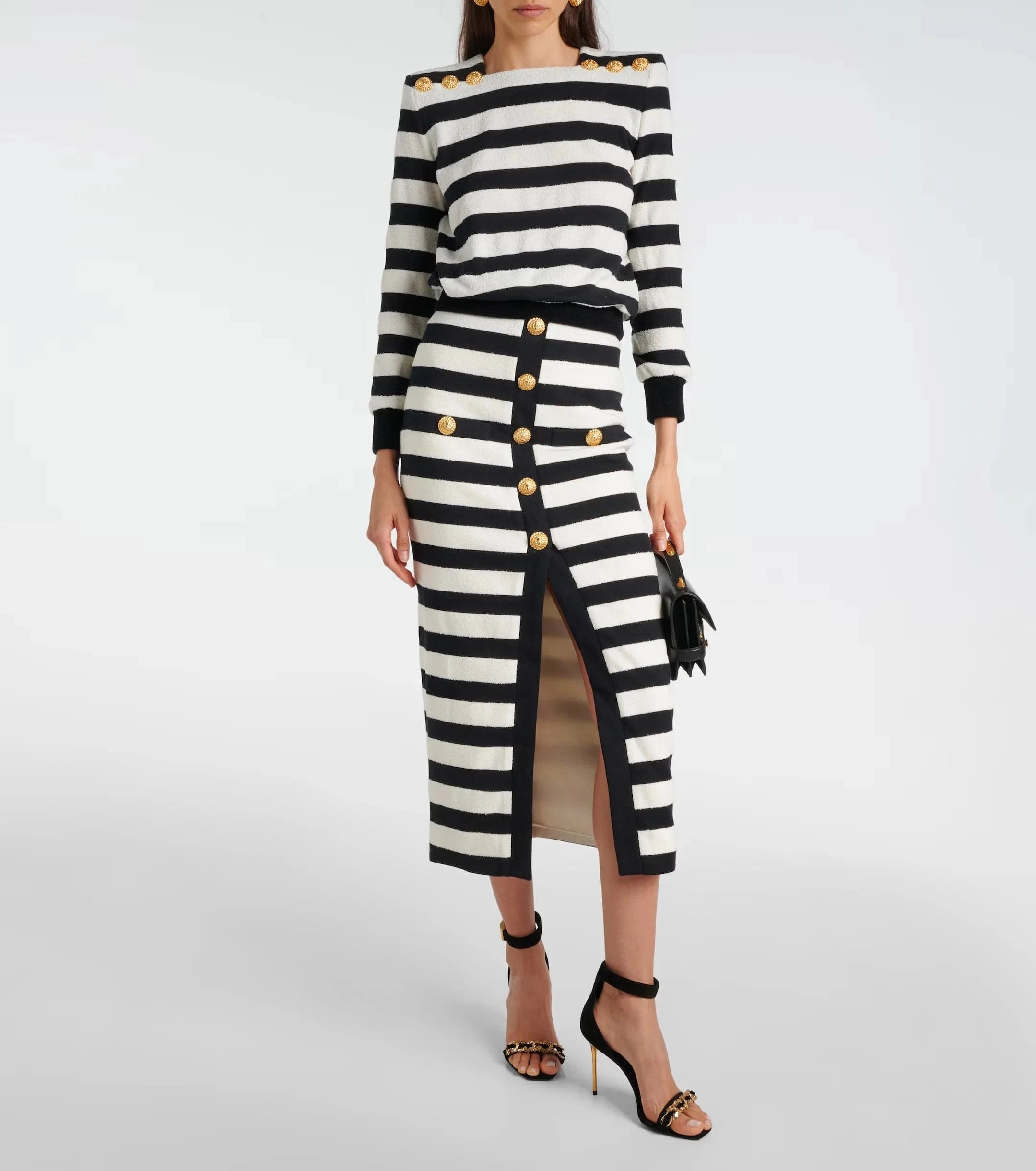 Balmain Striped Jersey Top