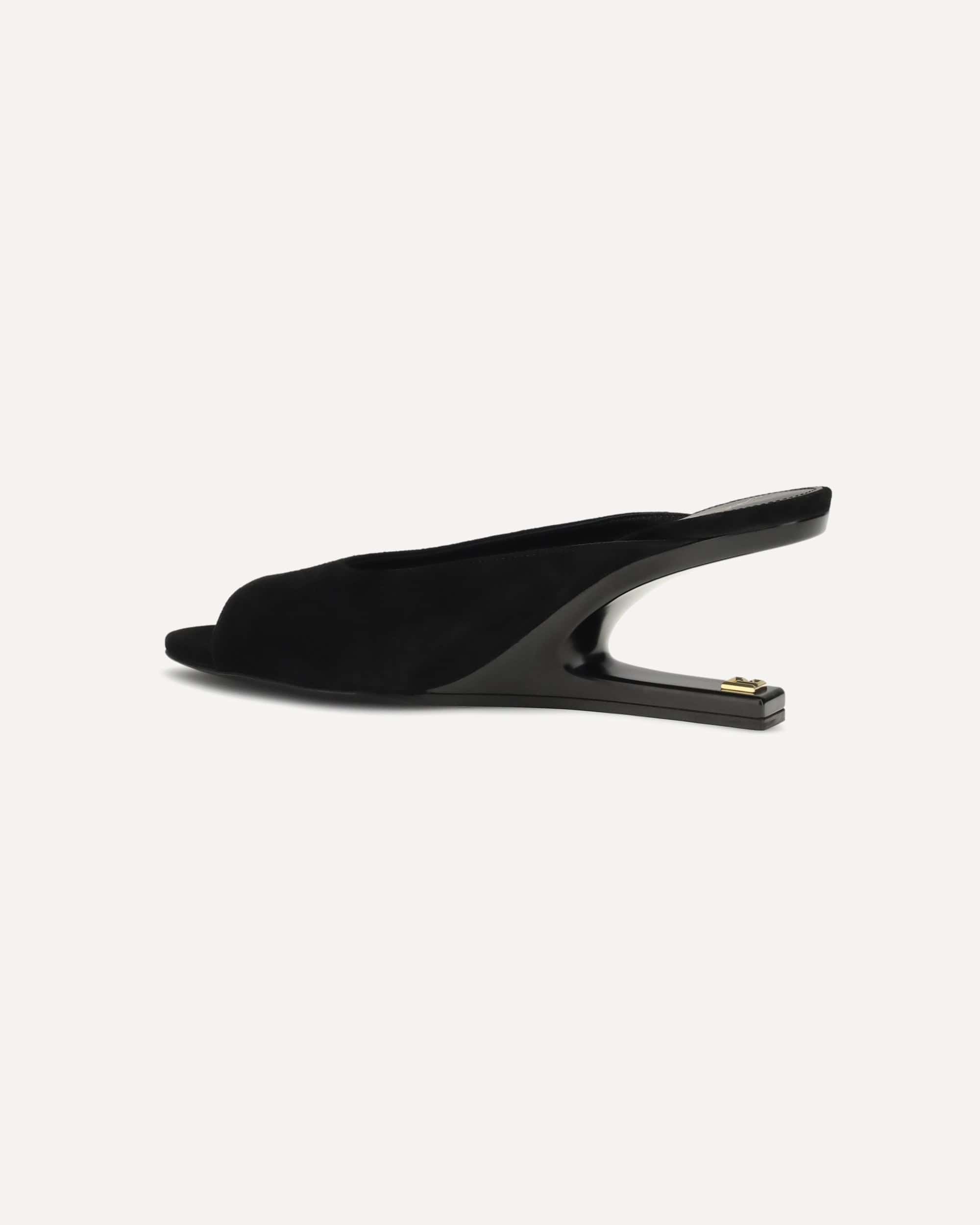 Balmain Balmain Suede Open-Toe Cut-Out Mules